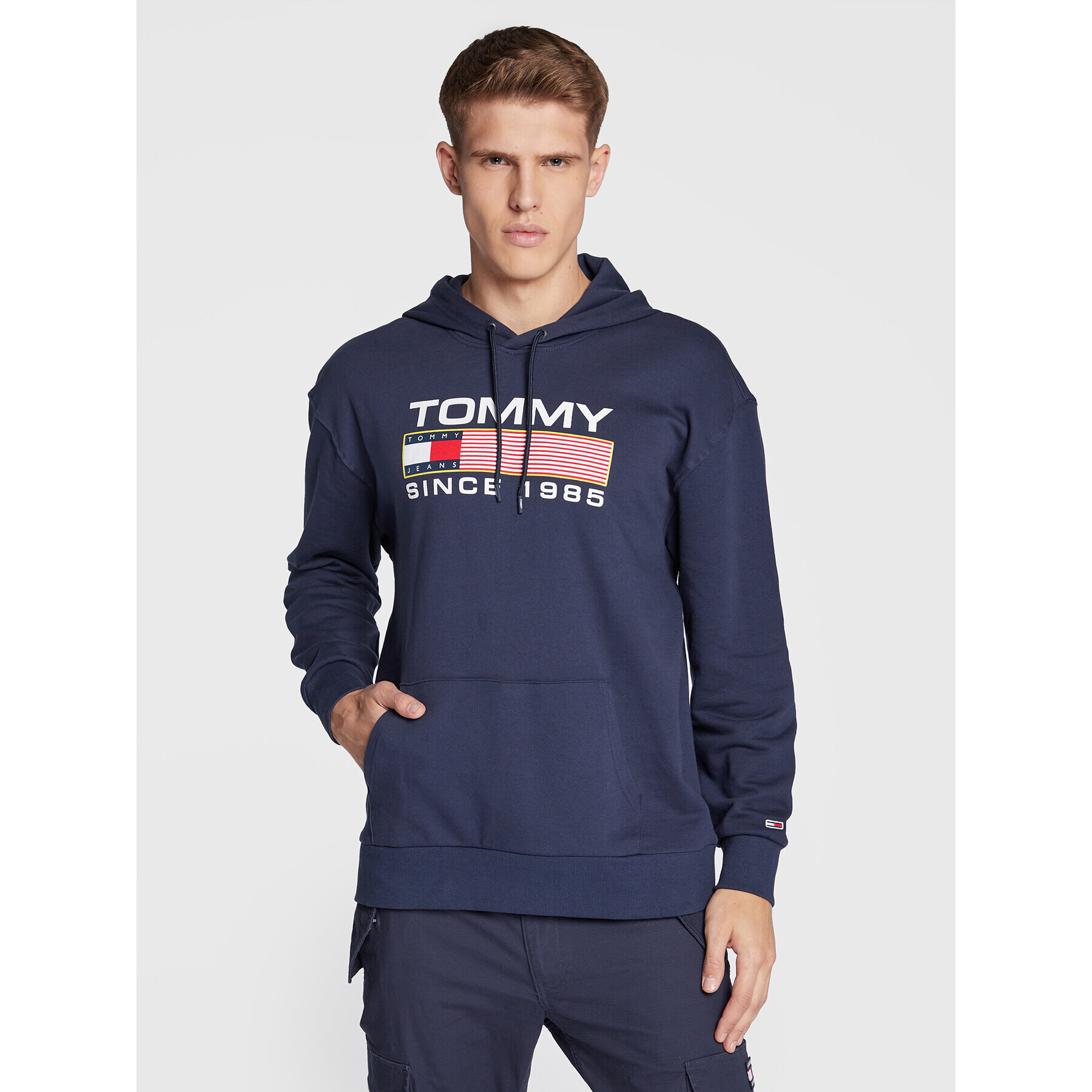 Tommy Jeans Mikina Athletic DM0DM15009 Tmavomodrá Regular Fit - Pepit.cz