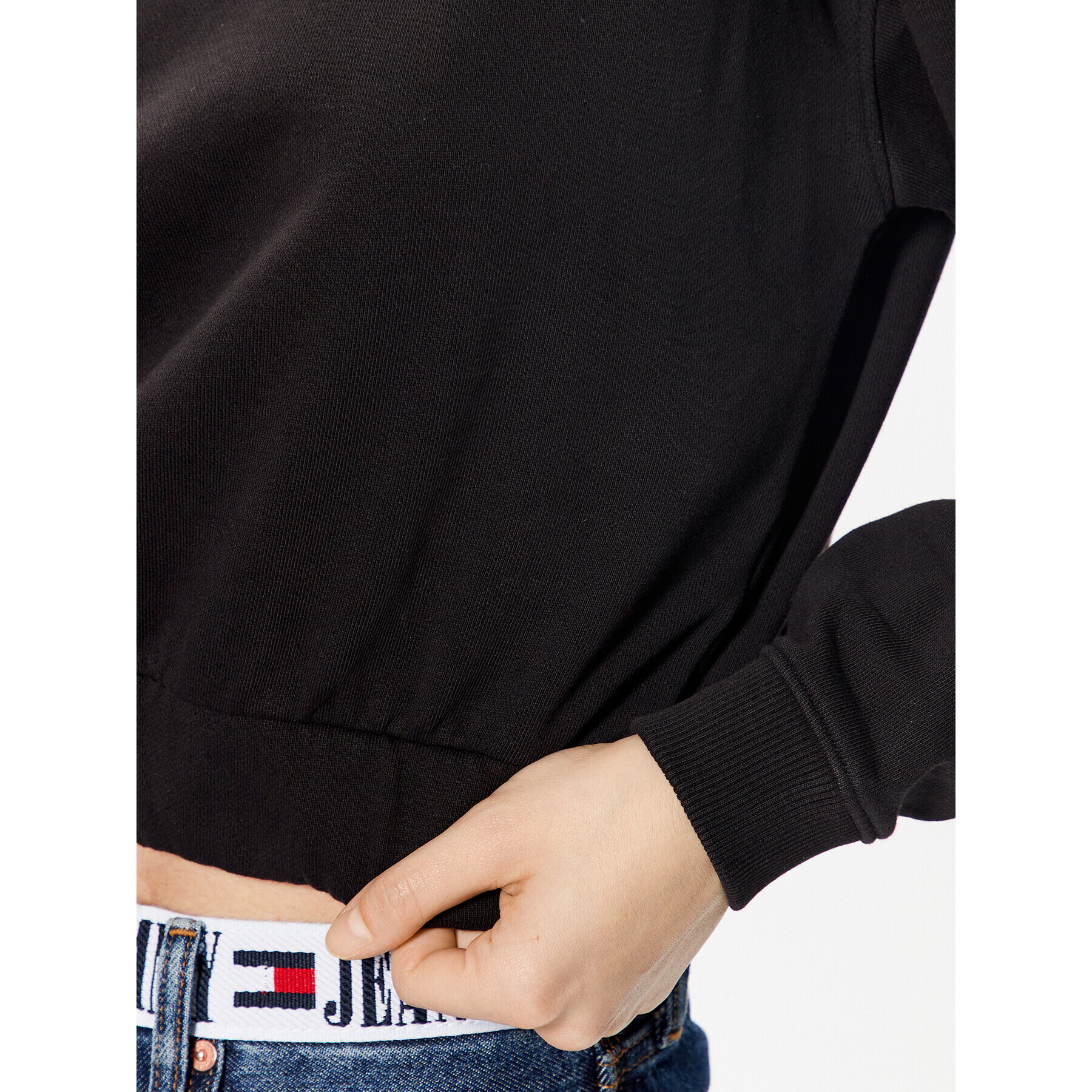 Tommy Jeans Mikina Badge DW0DW15415 Černá Boxy Fit - Pepit.cz