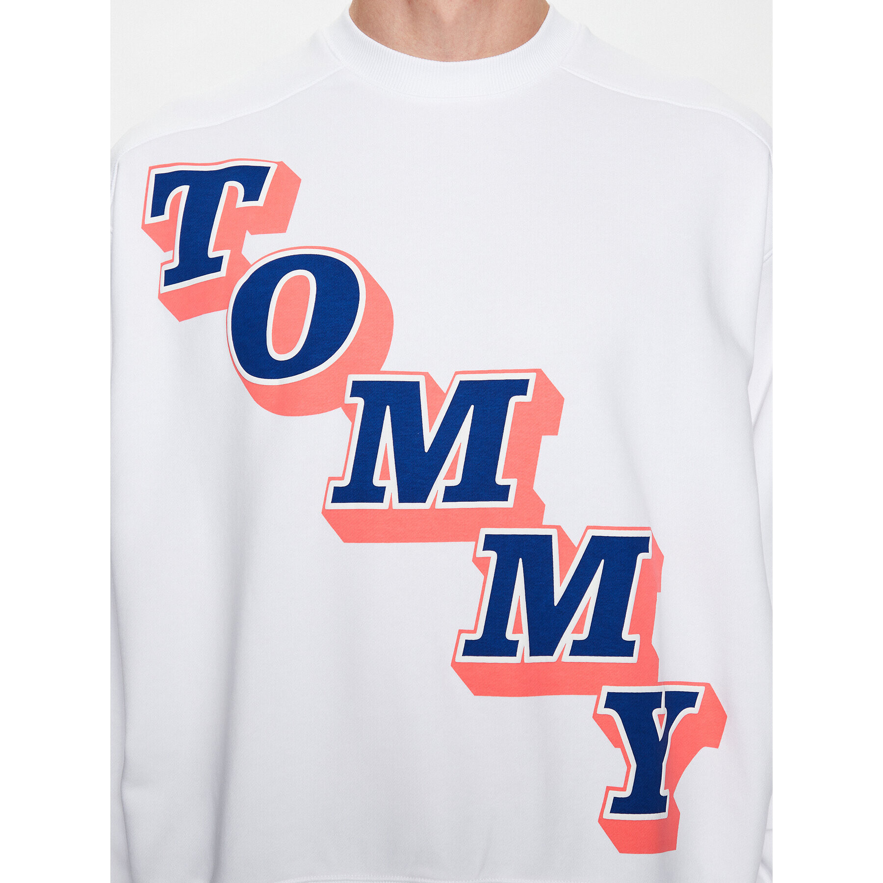 Tommy Jeans Mikina Boxy College DM0DM16379 Bílá Boxy Fit - Pepit.cz