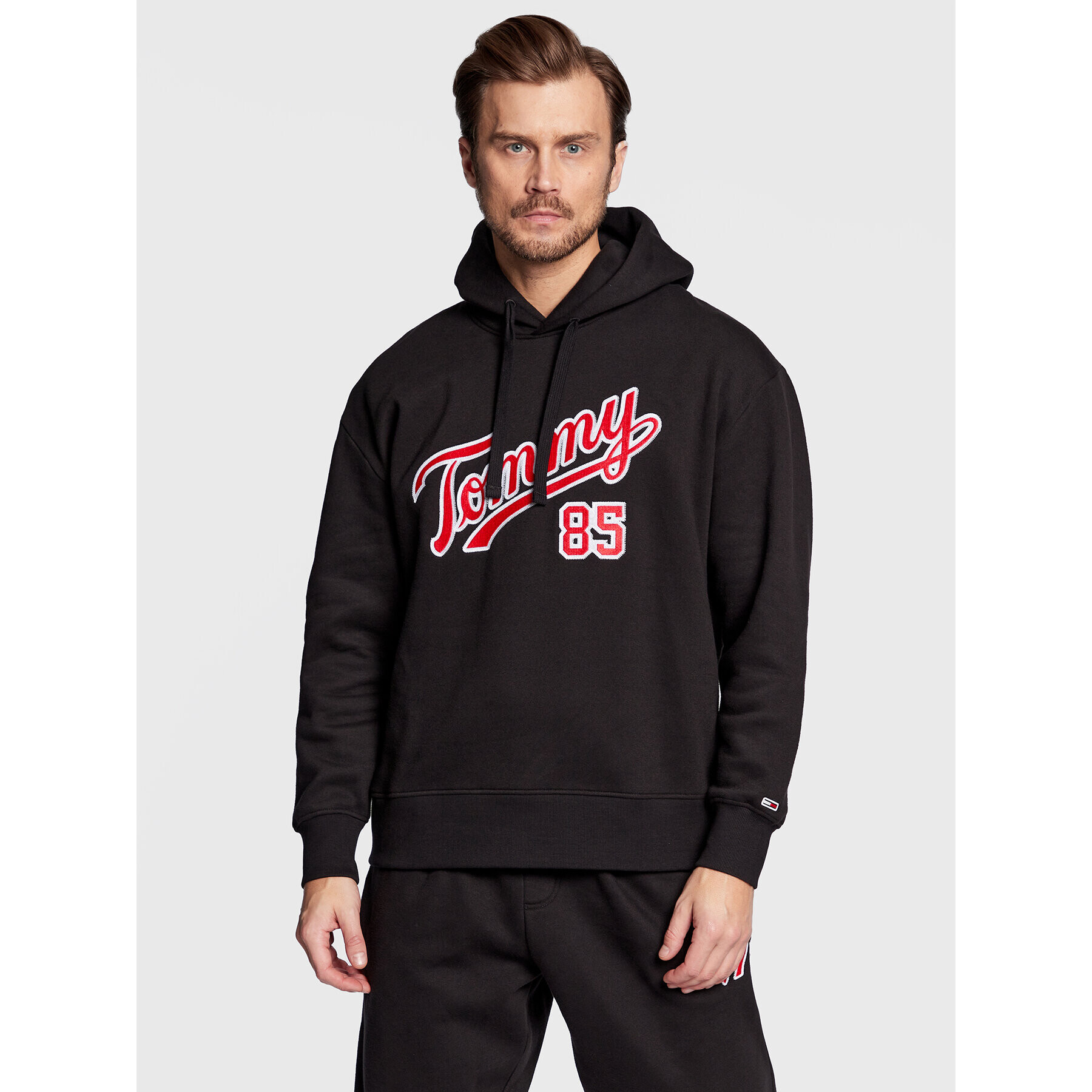 Tommy Jeans Mikina College DM0DM15711 Černá Relaxed Fit - Pepit.cz