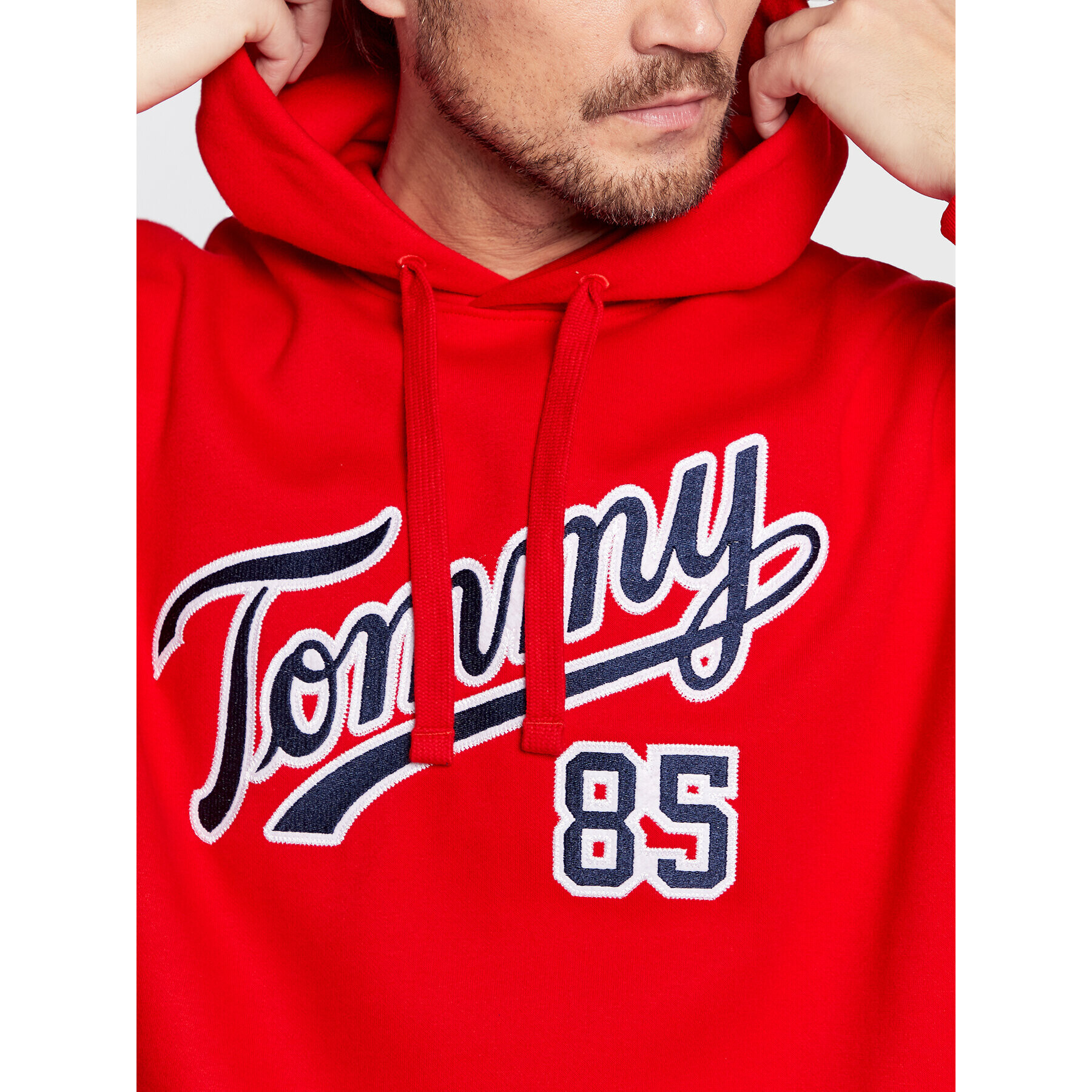 Tommy Jeans Mikina College DM0DM15711 Červená Relaxed Fit - Pepit.cz