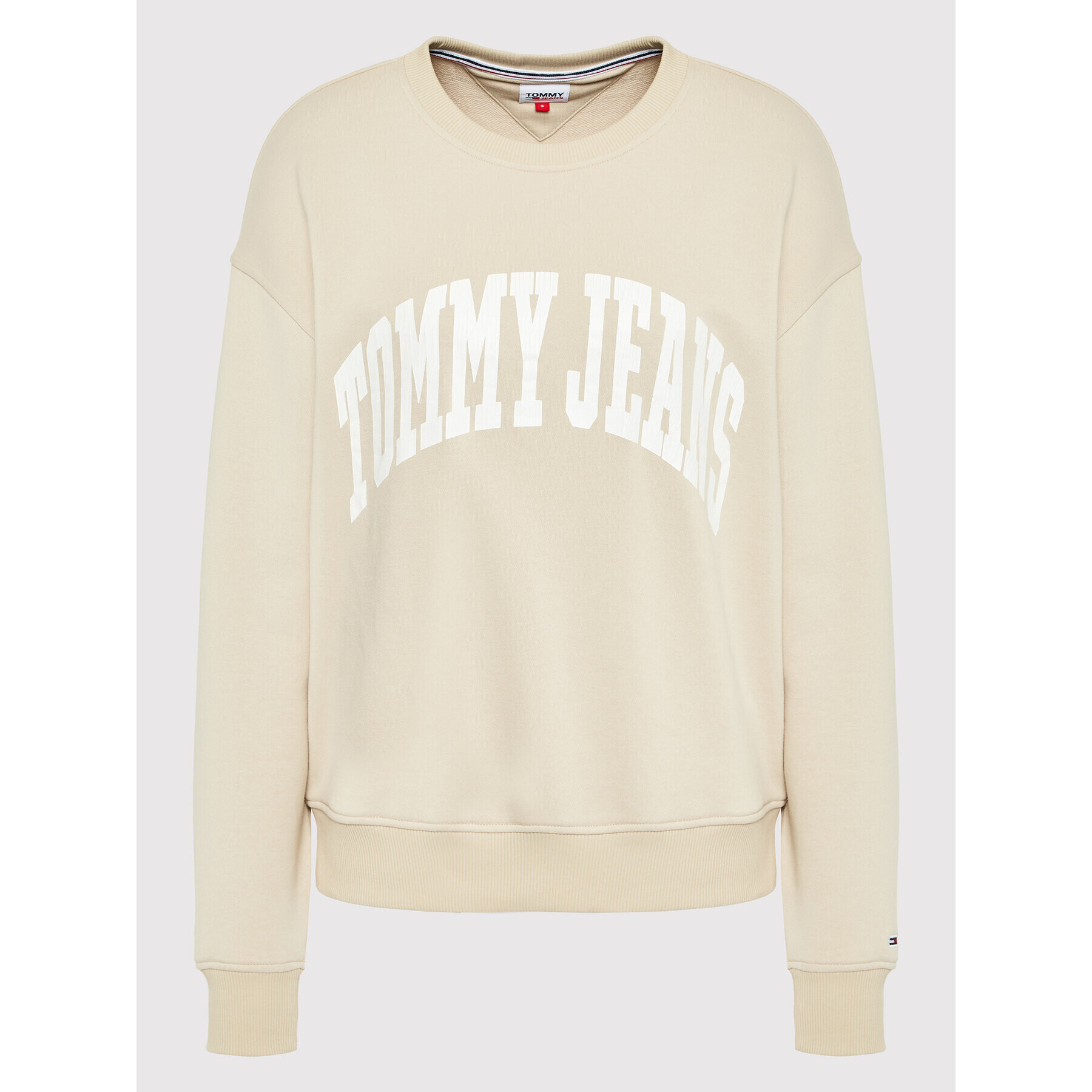 Tommy Jeans Mikina College DW0DW12714 Béžová Relaxed Fit - Pepit.cz