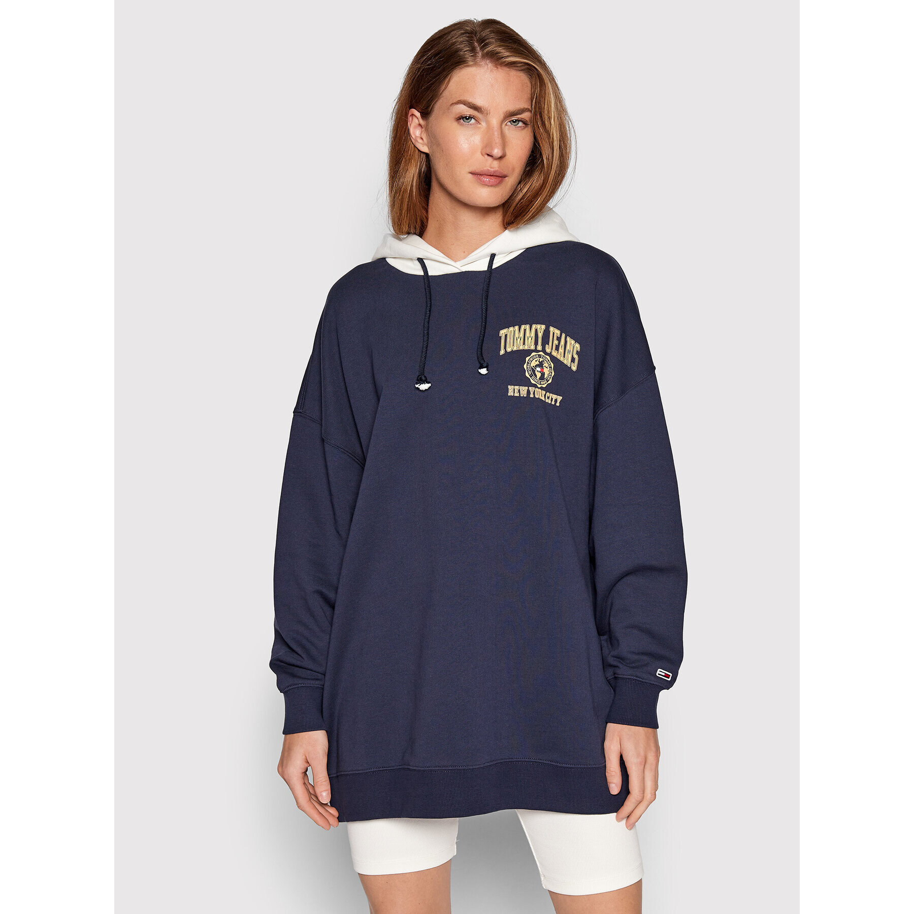 Tommy Jeans Mikina College Logo DW0DW13581 Tmavomodrá Oversize - Pepit.cz