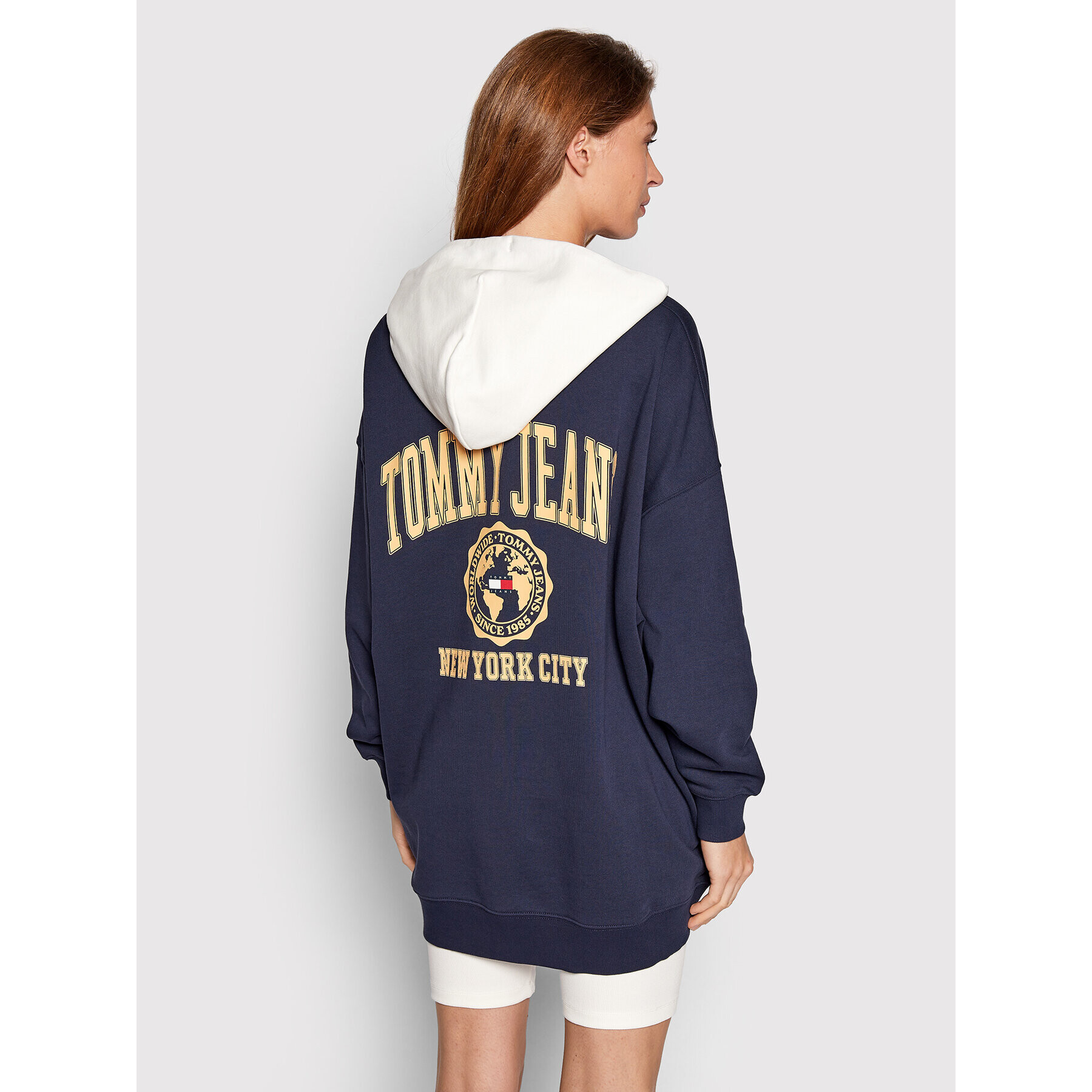 Tommy Jeans Mikina College Logo DW0DW13581 Tmavomodrá Oversize - Pepit.cz