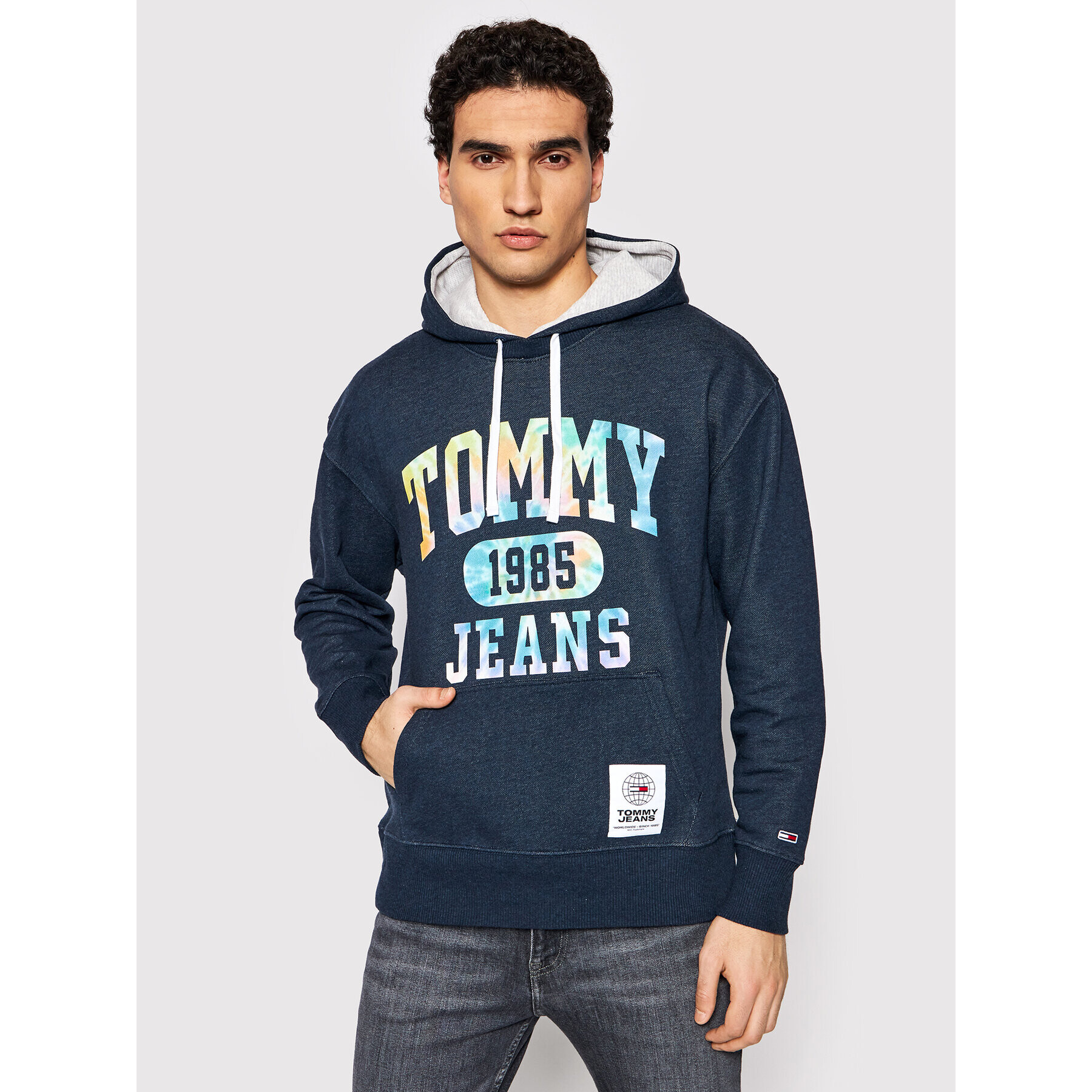 Tommy Jeans Mikina College Tie Dye DM0DM12350 Tmavomodrá Regular Fit - Pepit.cz