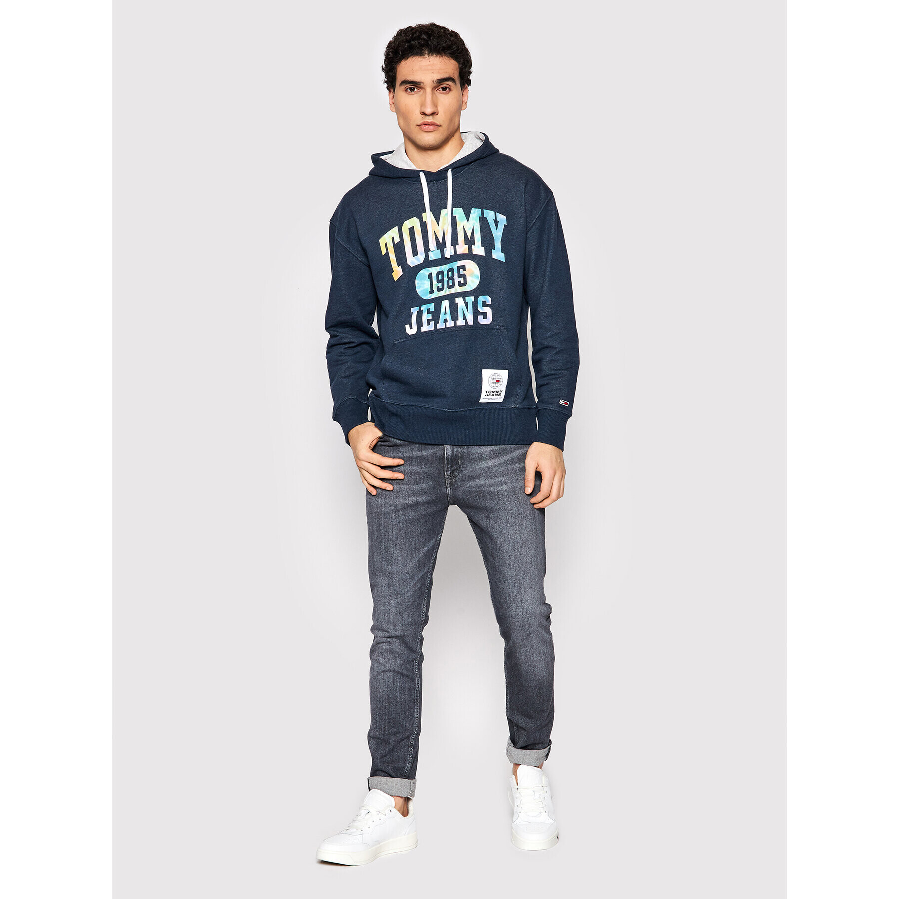 Tommy Jeans Mikina College Tie Dye DM0DM12350 Tmavomodrá Regular Fit - Pepit.cz