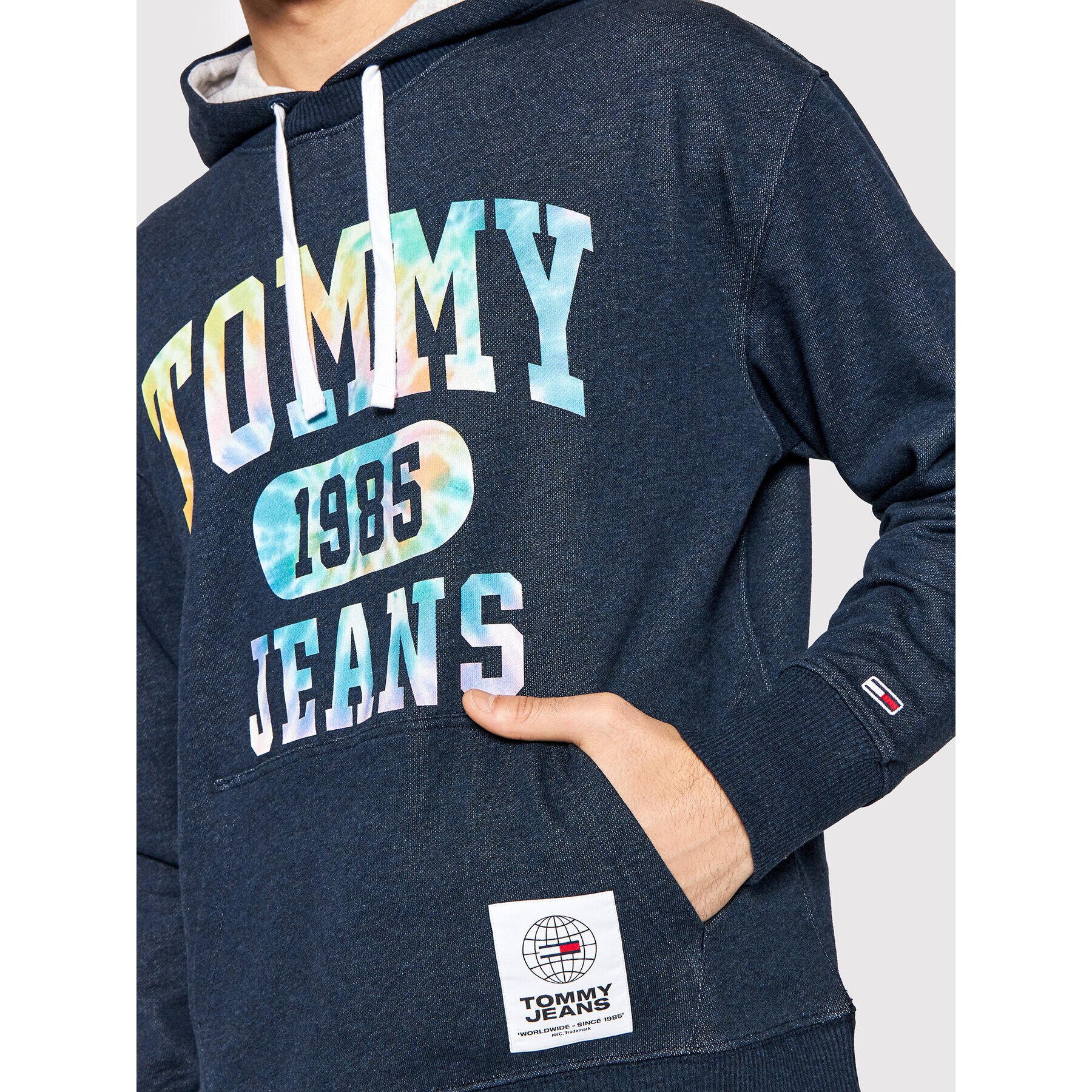 Tommy Jeans Mikina College Tie Dye DM0DM12350 Tmavomodrá Regular Fit - Pepit.cz