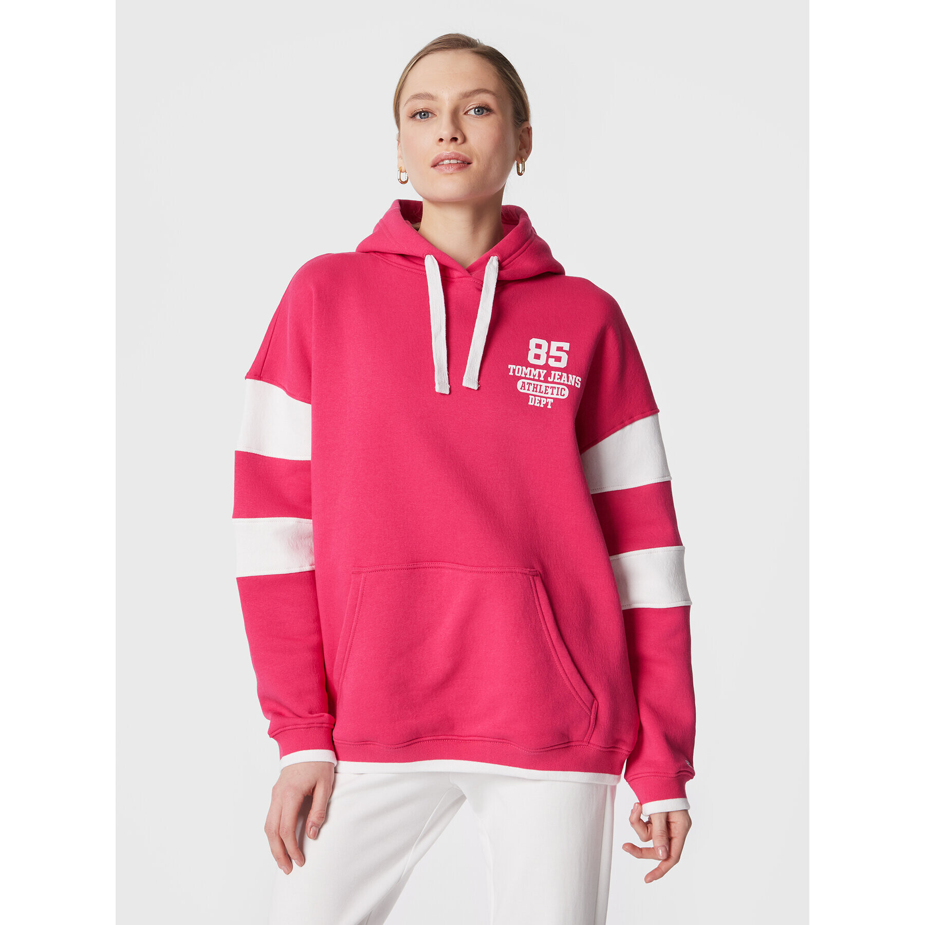 Tommy Jeans Mikina Collegiate 85 DW0DW14860 Růžová Oversize - Pepit.cz