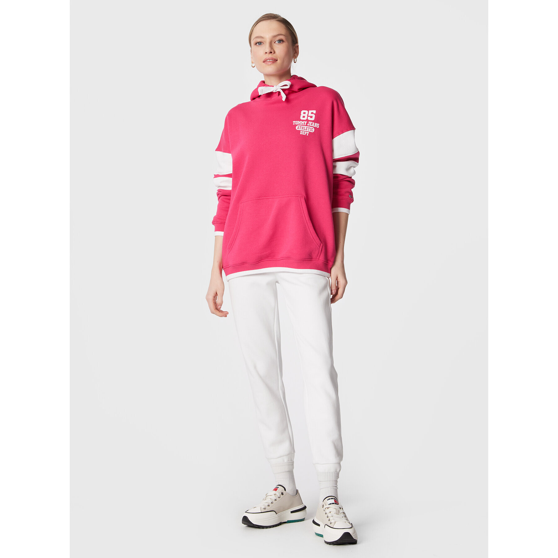 Tommy Jeans Mikina Collegiate 85 DW0DW14860 Růžová Oversize - Pepit.cz