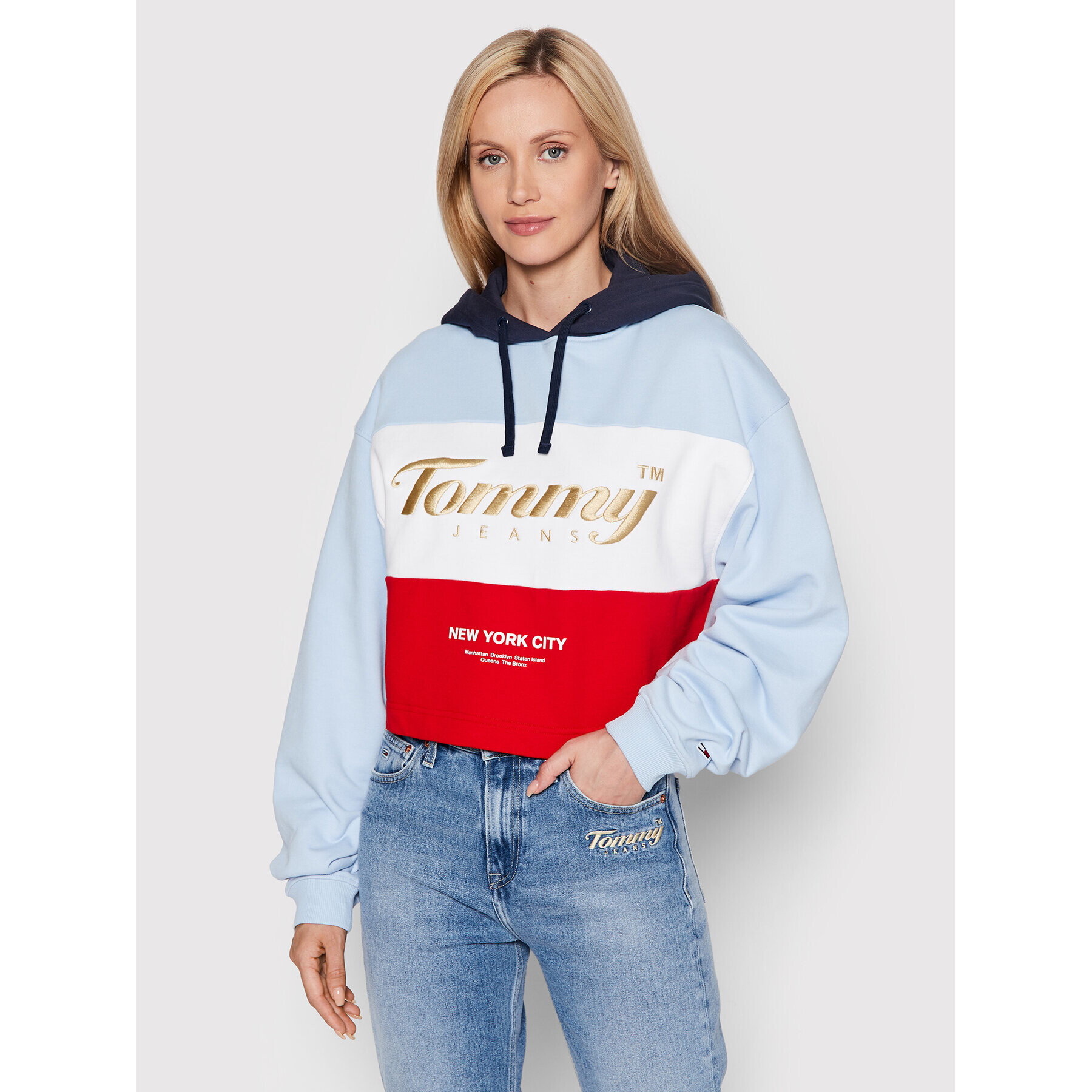 Tommy Jeans Mikina Crop Archive DW0DW13831 Barevná Relaxed Fit - Pepit.cz