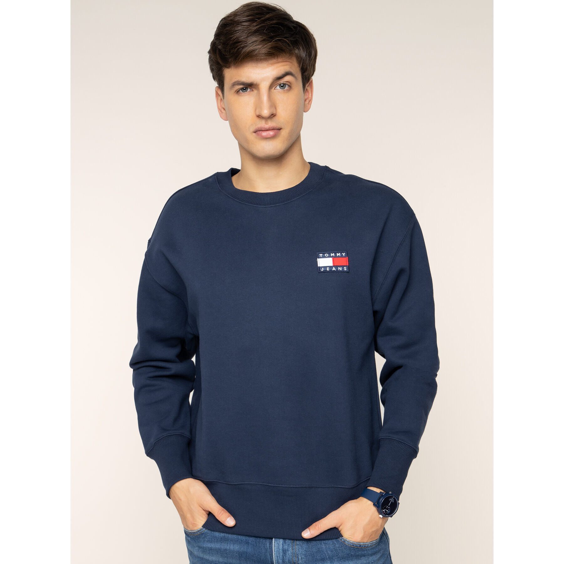 Tommy Jeans Mikina DM0DM06592 Tmavomodrá Regular Fit - Pepit.cz