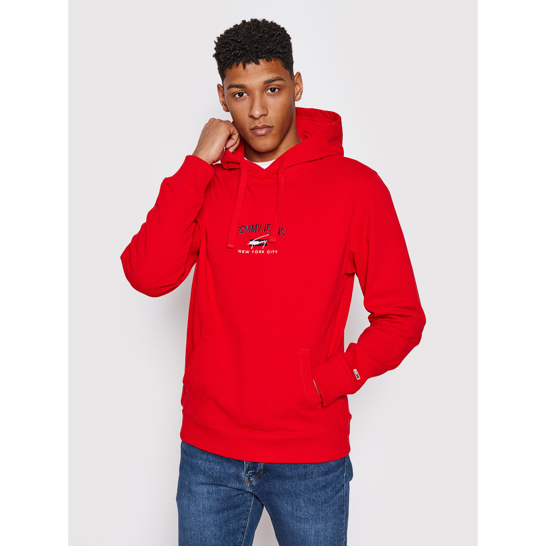 Tommy Jeans Mikina DM0DM10208 Červená Regular Fit - Pepit.cz