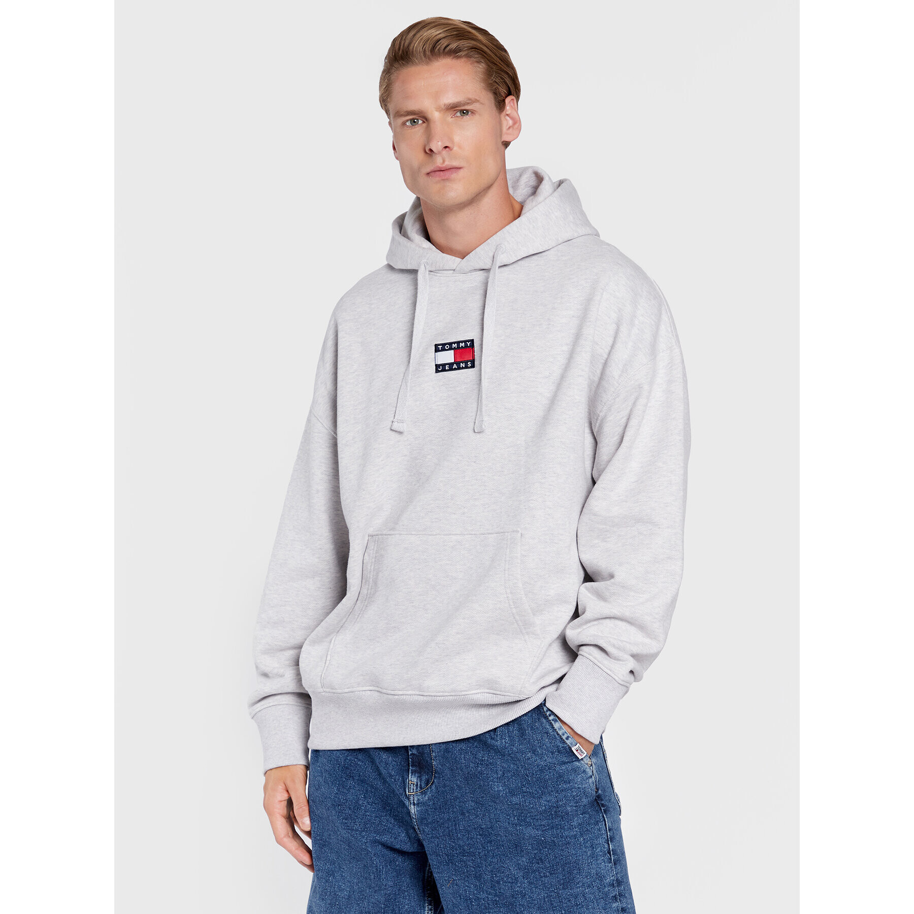 Tommy Jeans Mikina DM0DM10904 Šedá Relaxed Fit - Pepit.cz