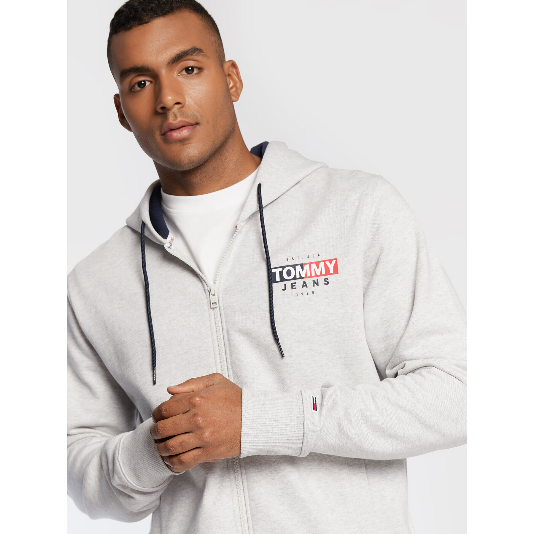 Tommy Jeans Mikina DM0DM13877 Šedá Regular Fit - Pepit.cz