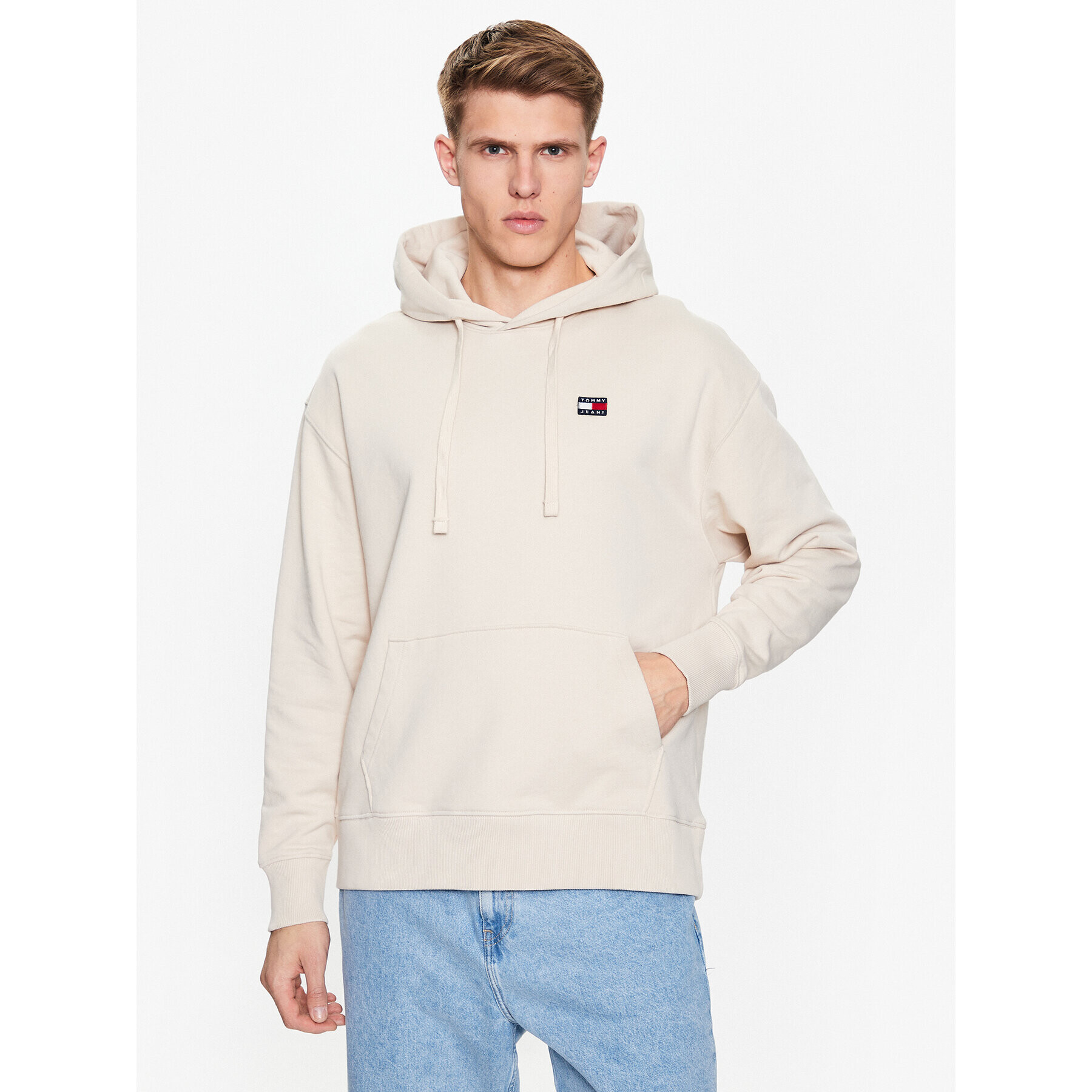 Tommy Jeans Mikina DM0DM16369 Béžová Relaxed Fit - Pepit.cz