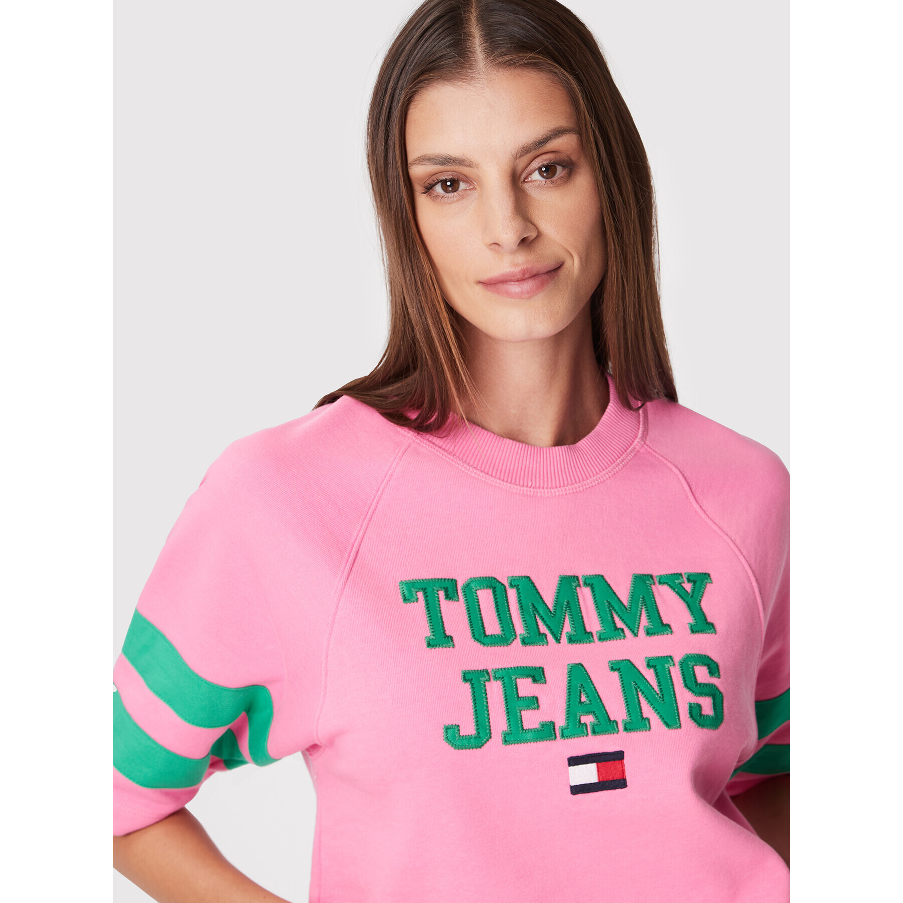 Tommy Jeans Mikina DW0DW14213 Růžová Cropped Fit - Pepit.cz