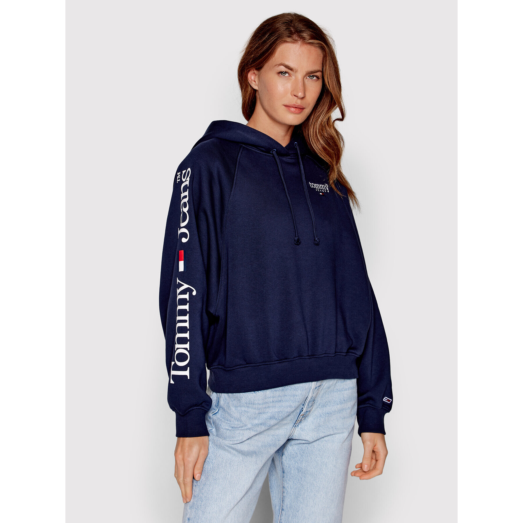 Tommy Jeans Mikina DW0DW14340 Tmavomodrá Relaxed Fit - Pepit.cz