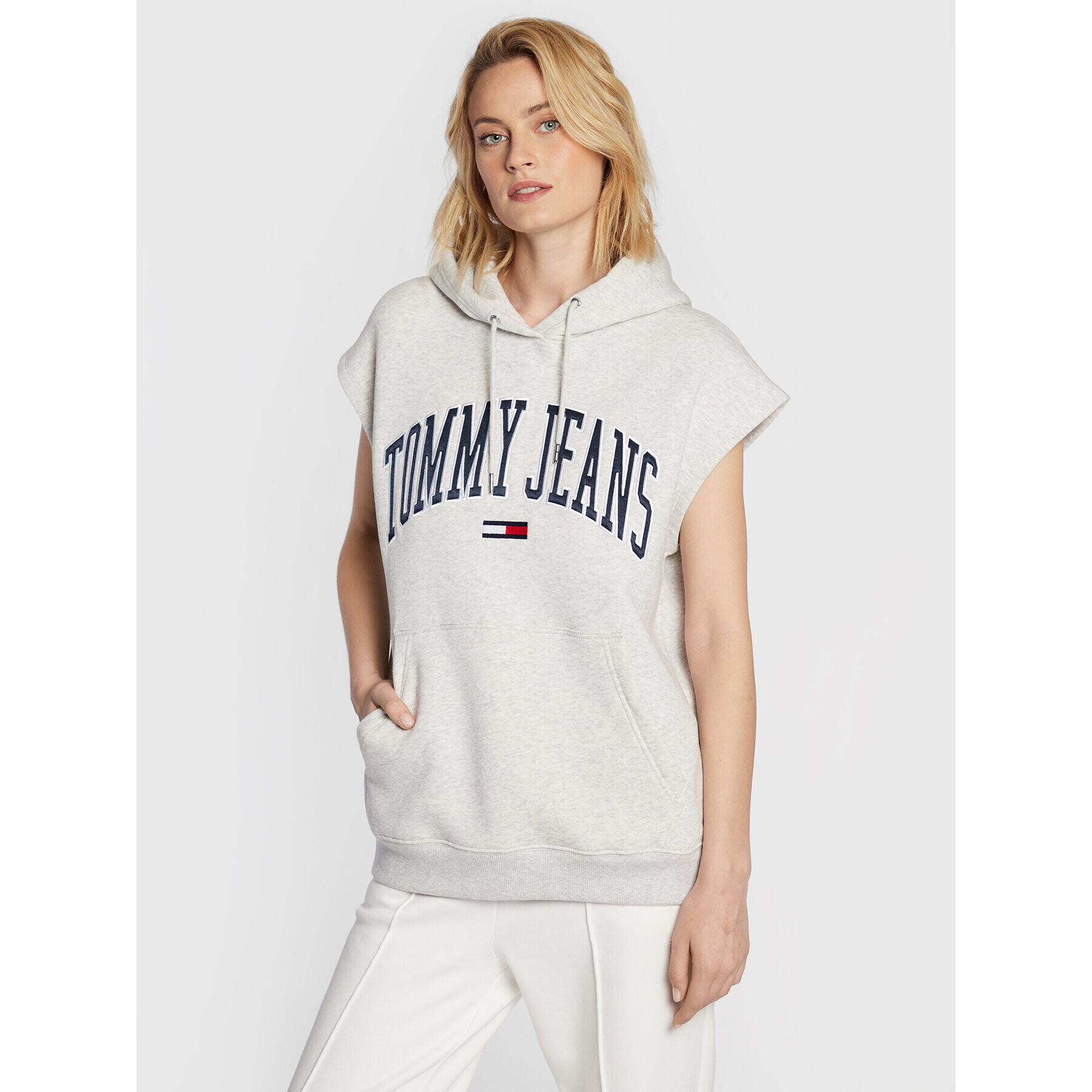 Tommy Jeans Mikina DW0DW14343 Šedá Oversize - Pepit.cz