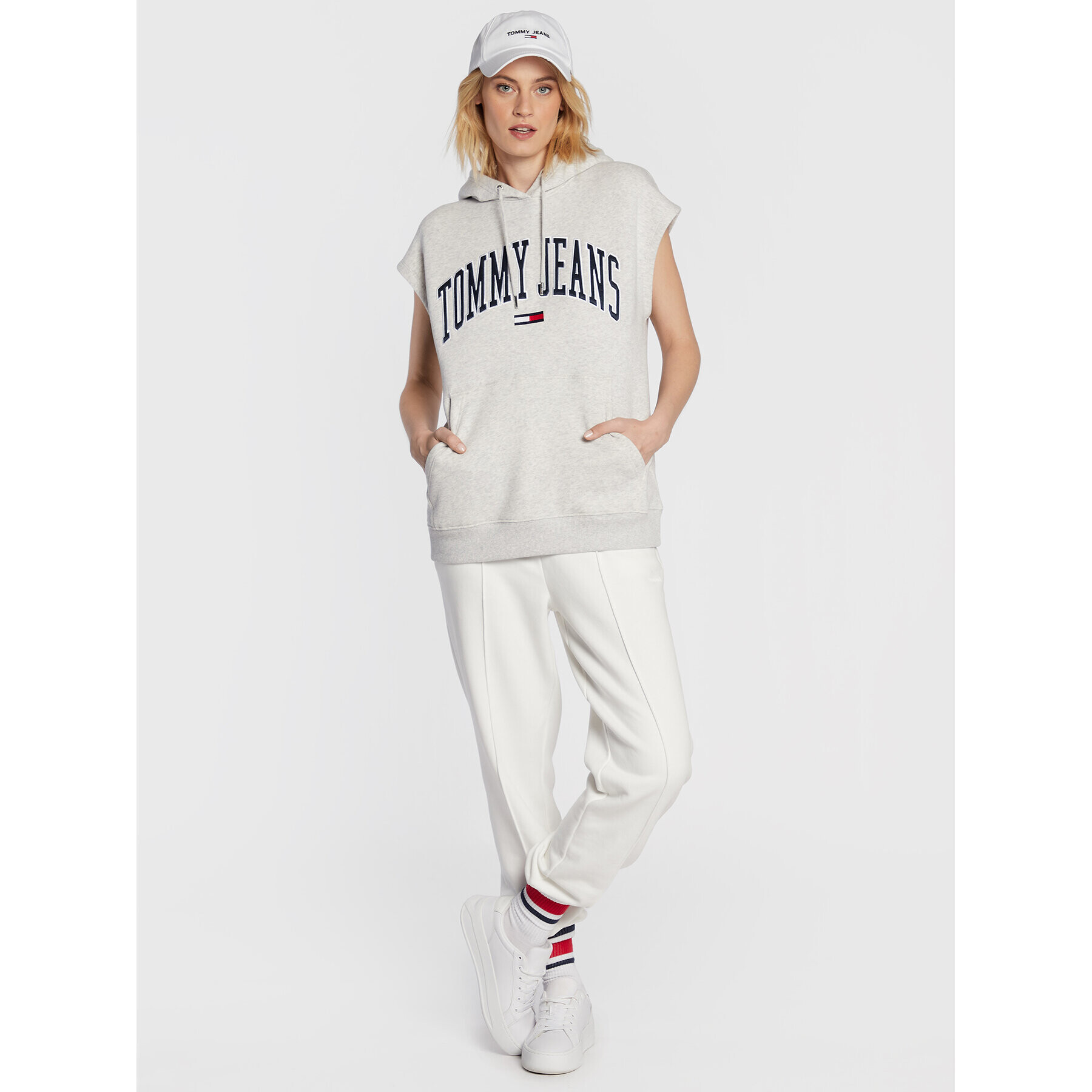 Tommy Jeans Mikina DW0DW14343 Šedá Oversize - Pepit.cz