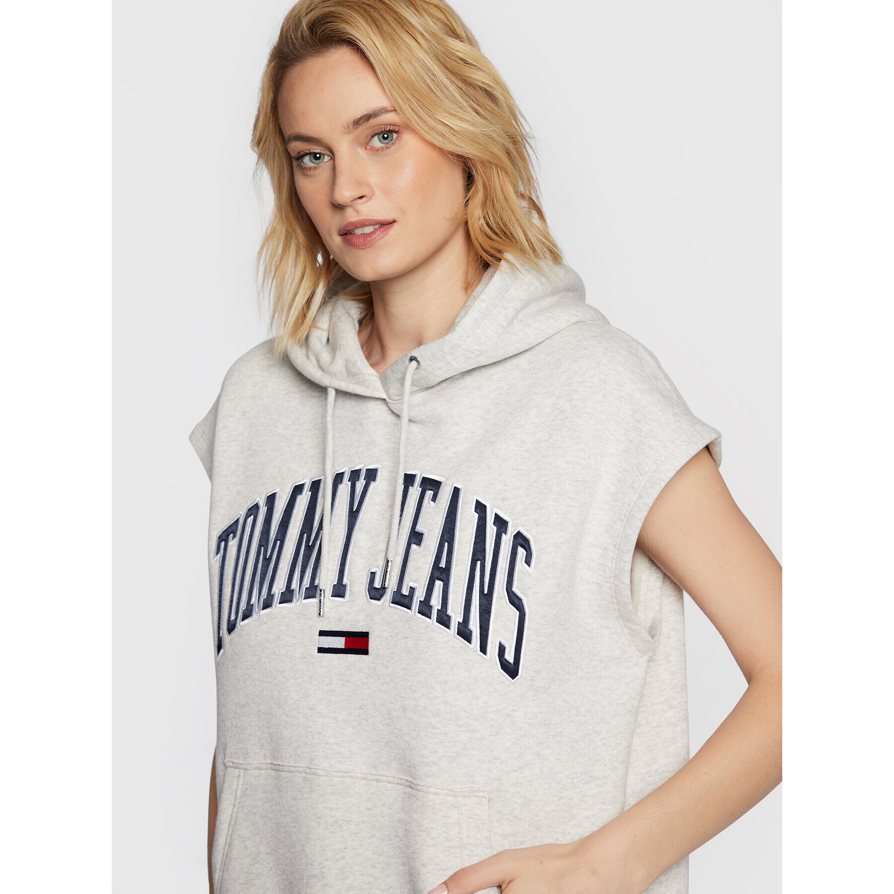 Tommy Jeans Mikina DW0DW14343 Šedá Oversize - Pepit.cz