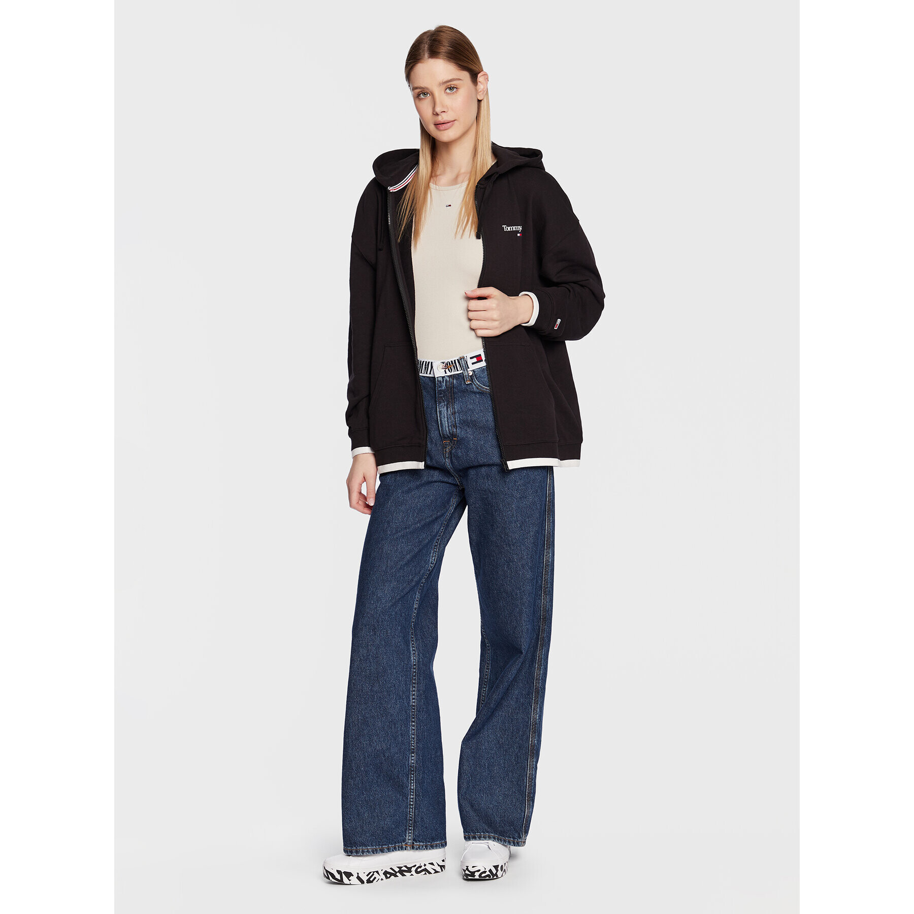 Tommy Jeans Mikina DW0DW14856 Černá Oversize - Pepit.cz