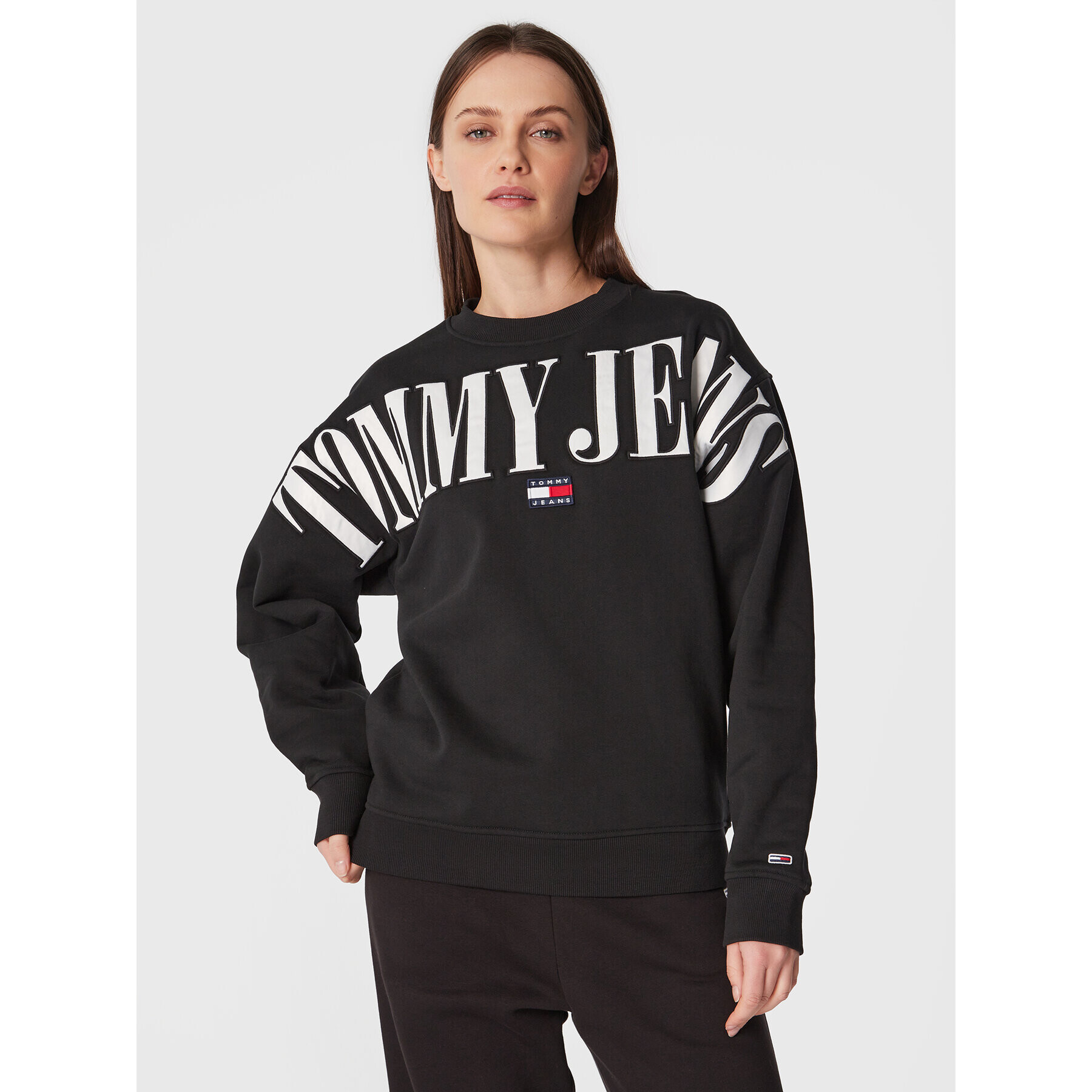 Tommy Jeans Mikina DW0DW15059 Černá Relaxed Fit - Pepit.cz