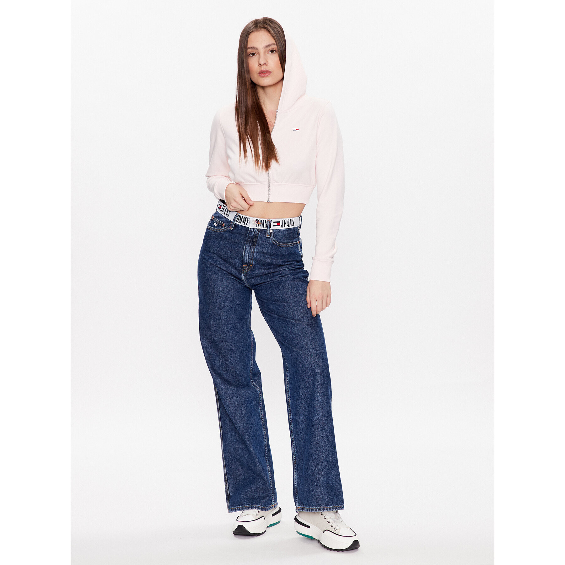 Tommy Jeans Mikina DW0DW15414 Růžová Cropped Fit - Pepit.cz