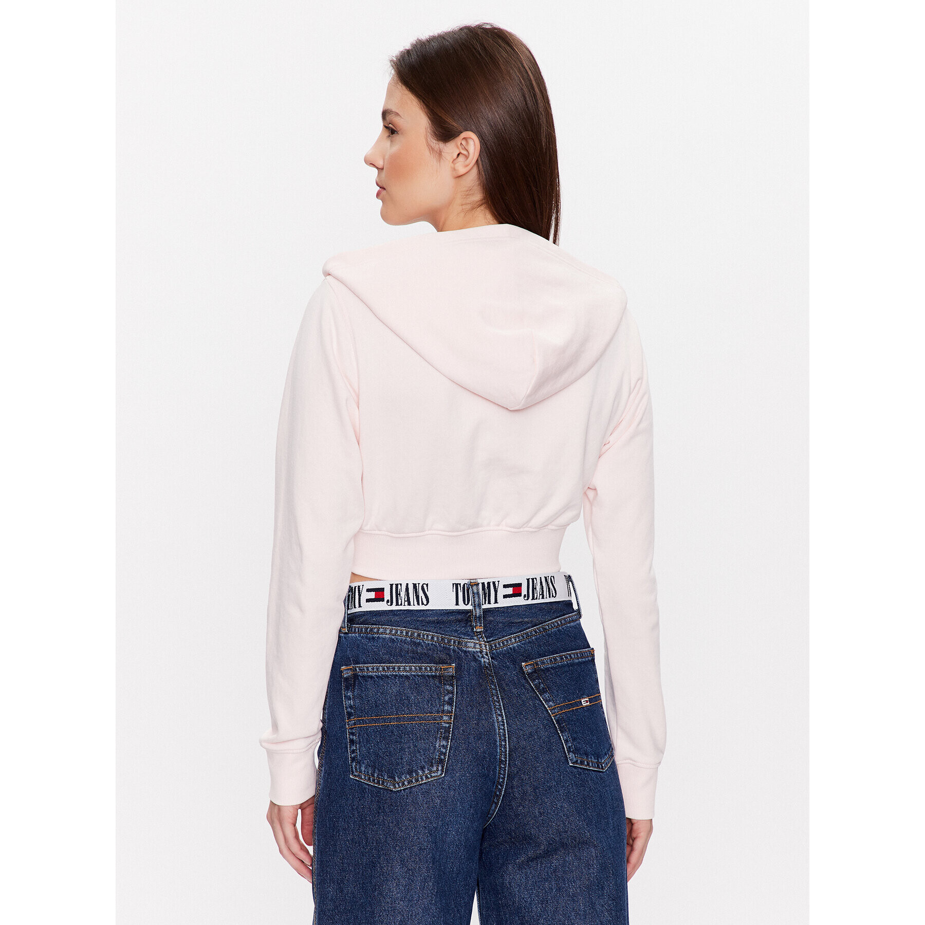 Tommy Jeans Mikina DW0DW15414 Růžová Cropped Fit - Pepit.cz