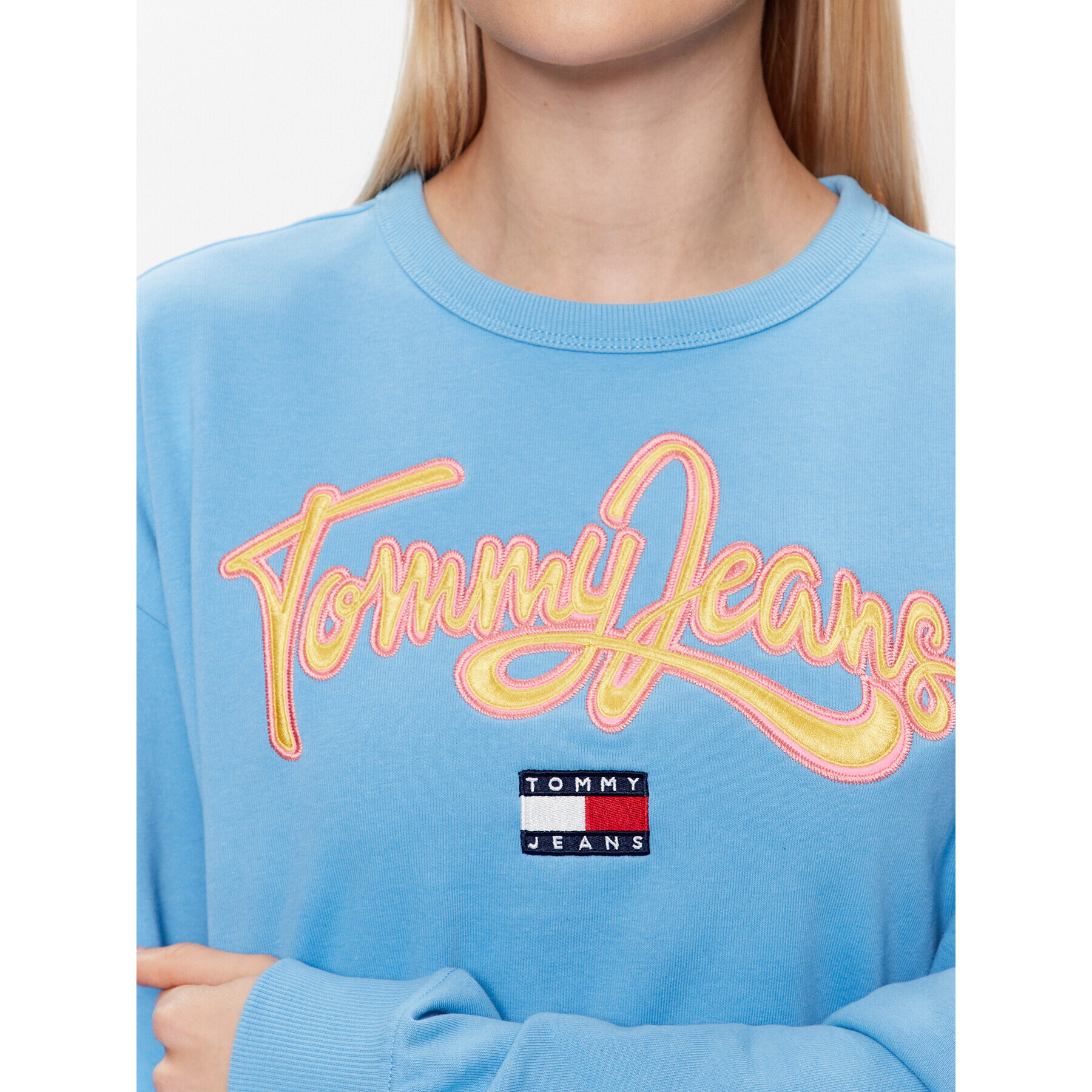 Tommy Jeans Mikina DW0DW15428 Modrá Relaxed Fit - Pepit.cz