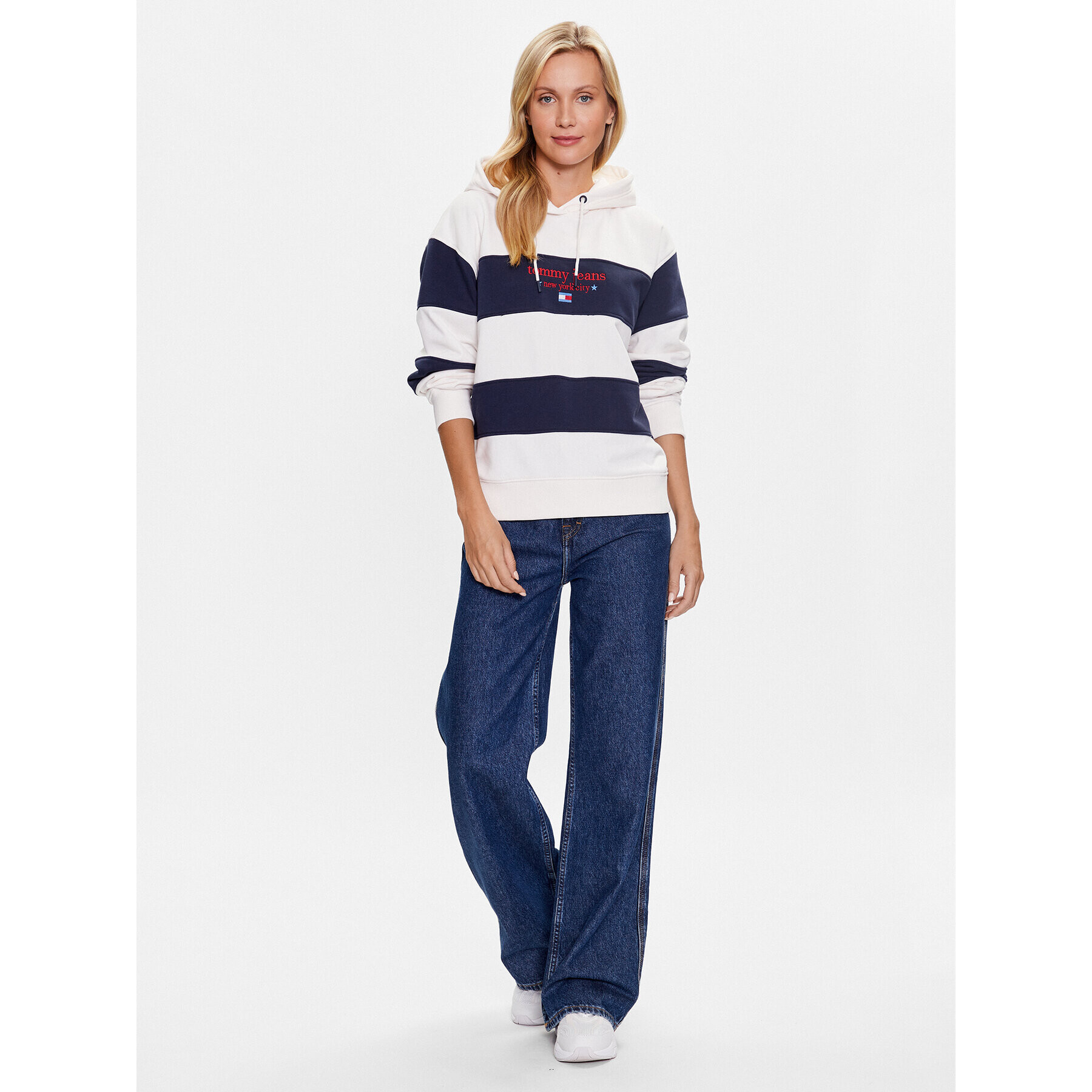 Tommy Jeans Mikina DW0DW16139 Écru Relaxed Fit - Pepit.cz