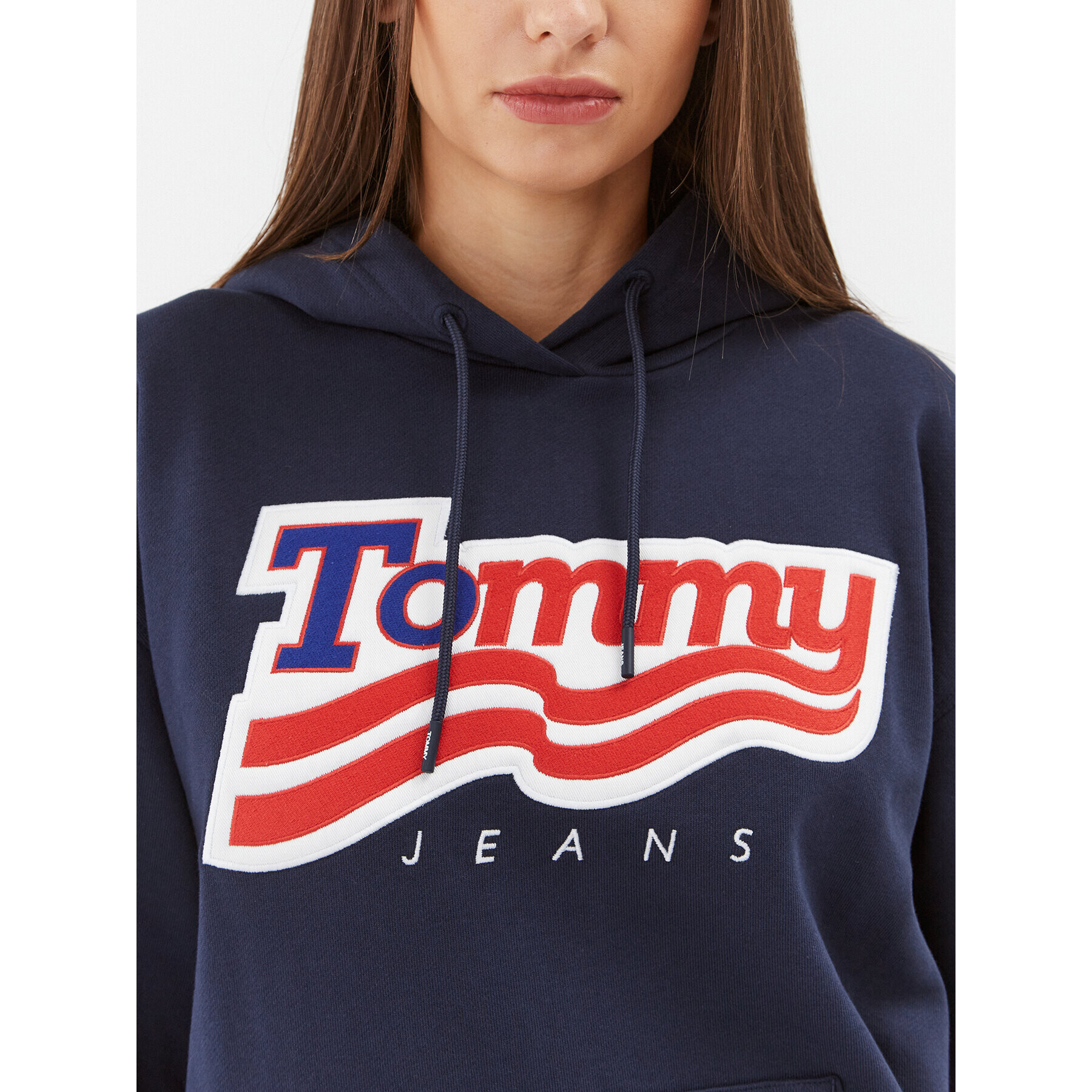 Tommy Jeans Mikina DW0DW17689 Tmavomodrá Relaxed Fit - Pepit.cz