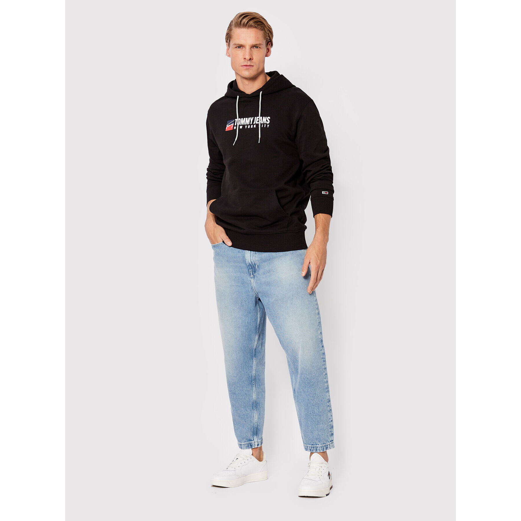 Tommy Jeans Mikina Entry Athletics DM0DM13878 Černá Regular Fit - Pepit.cz