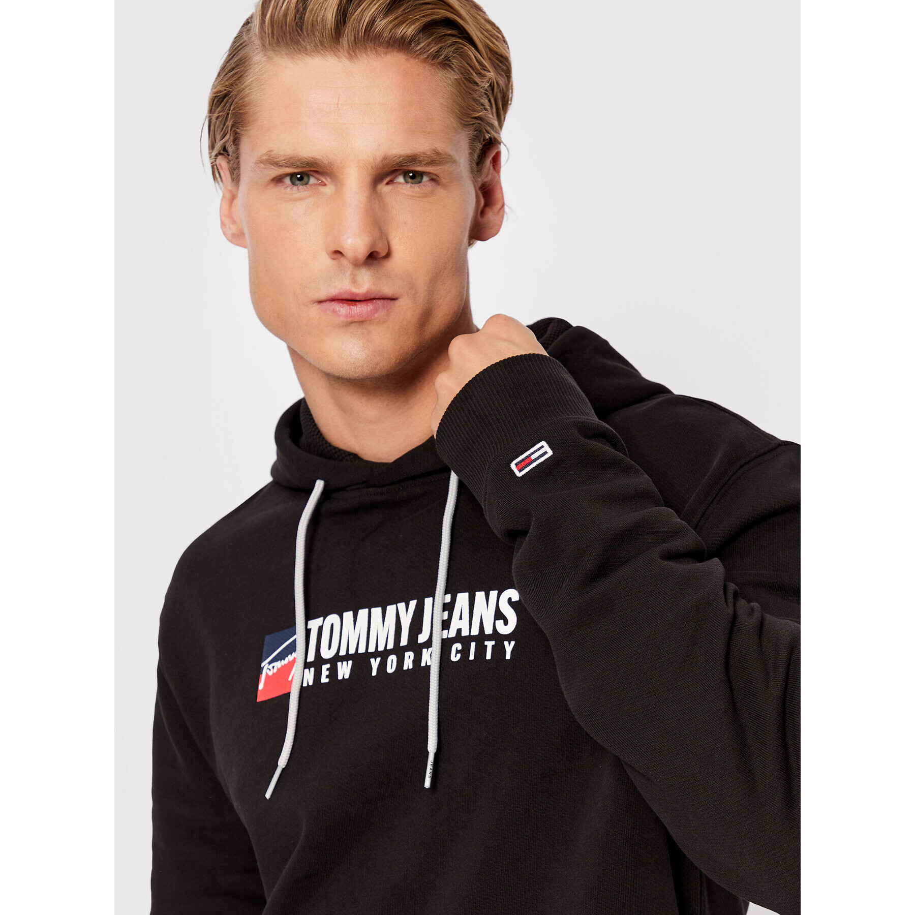 Tommy Jeans Mikina Entry Athletics DM0DM13878 Černá Regular Fit - Pepit.cz