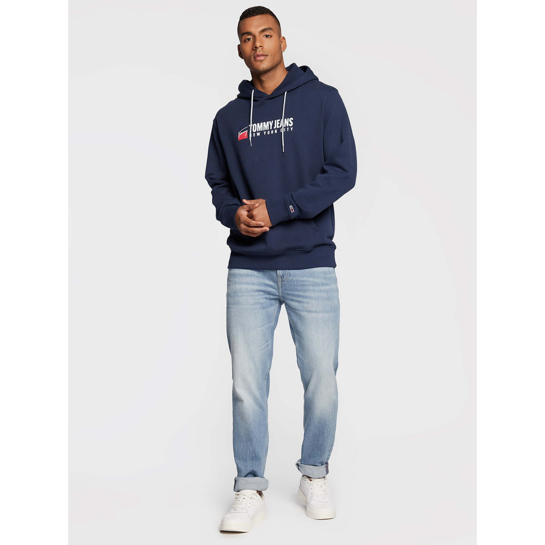 Tommy Jeans Mikina Entry Athletics DM0DM13878 Tmavomodrá Regular Fit - Pepit.cz