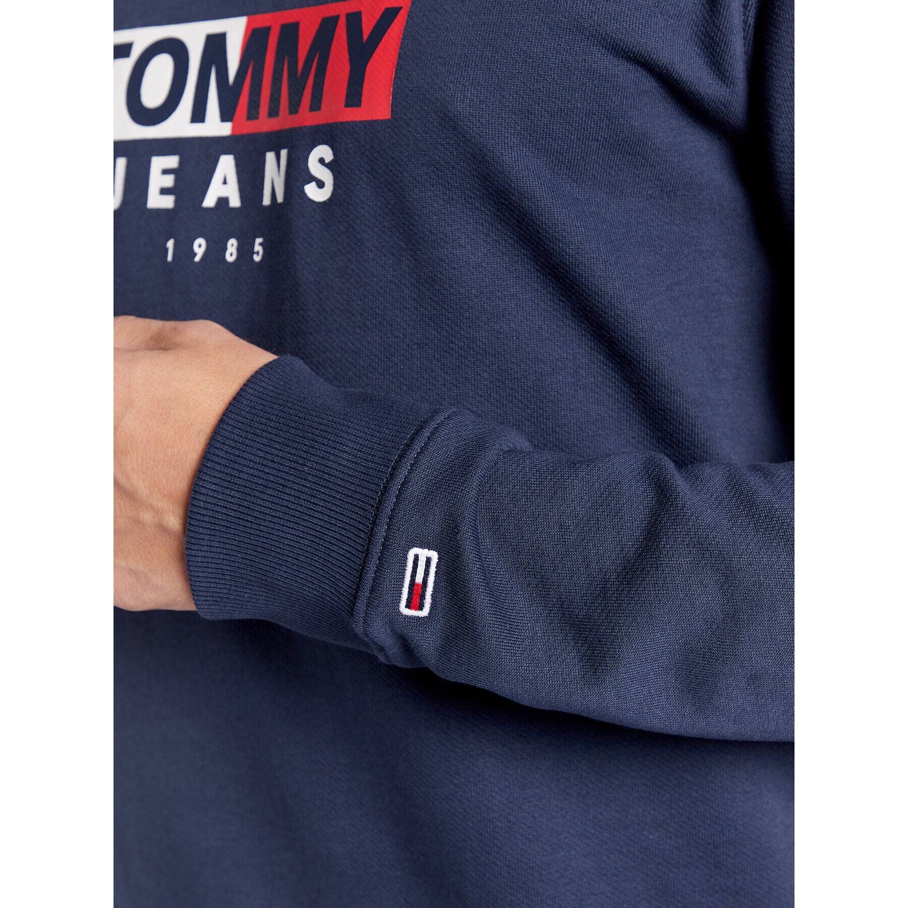 Tommy Jeans Mikina Entry Flag Crew DM0DM14341 Tmavomodrá Regular Fit - Pepit.cz