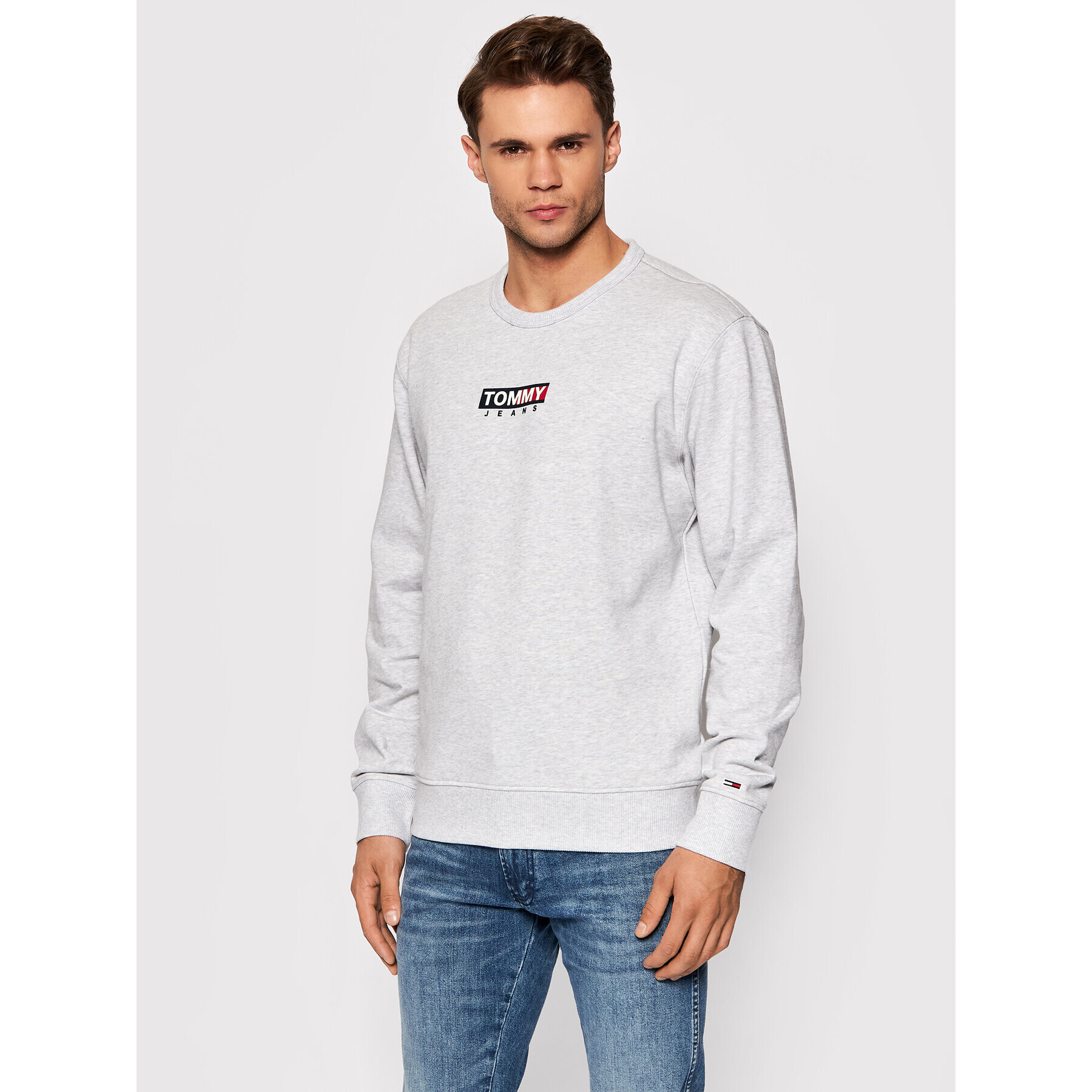 Tommy Jeans Mikina Entry Graphic Crew DM0DM11627 Šedá Regular Fit - Pepit.cz