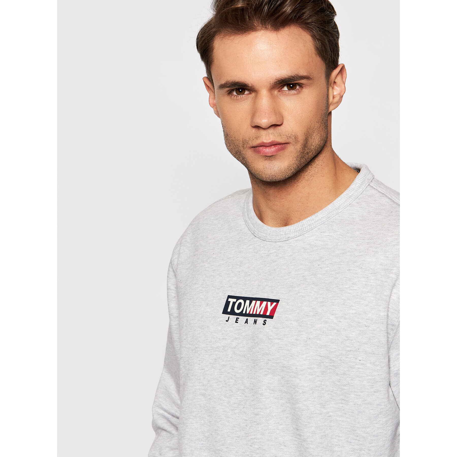 Tommy Jeans Mikina Entry Graphic Crew DM0DM11627 Šedá Regular Fit - Pepit.cz