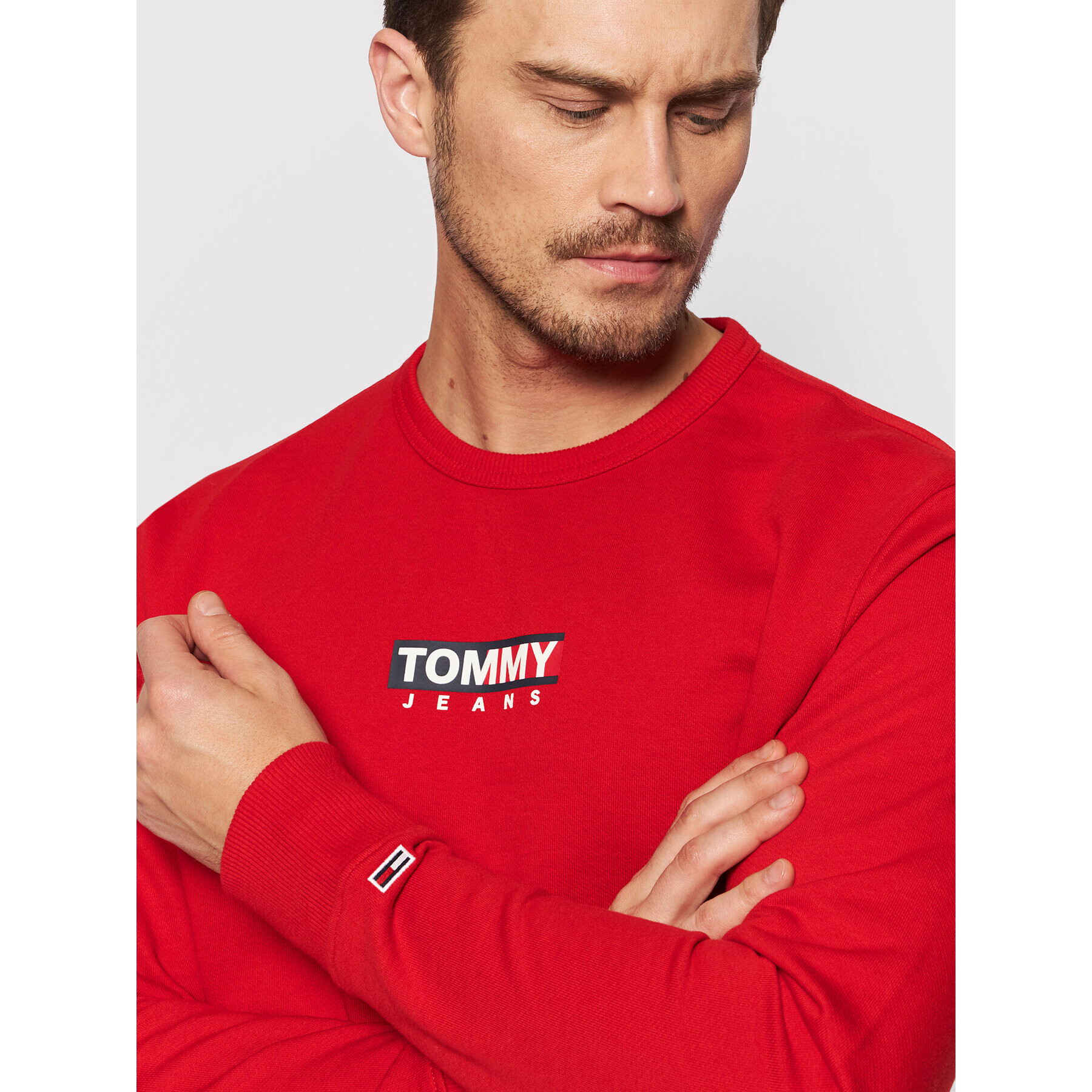 Tommy Jeans Mikina Entry Graphic DM0DM11627 Červená Regular Fit - Pepit.cz