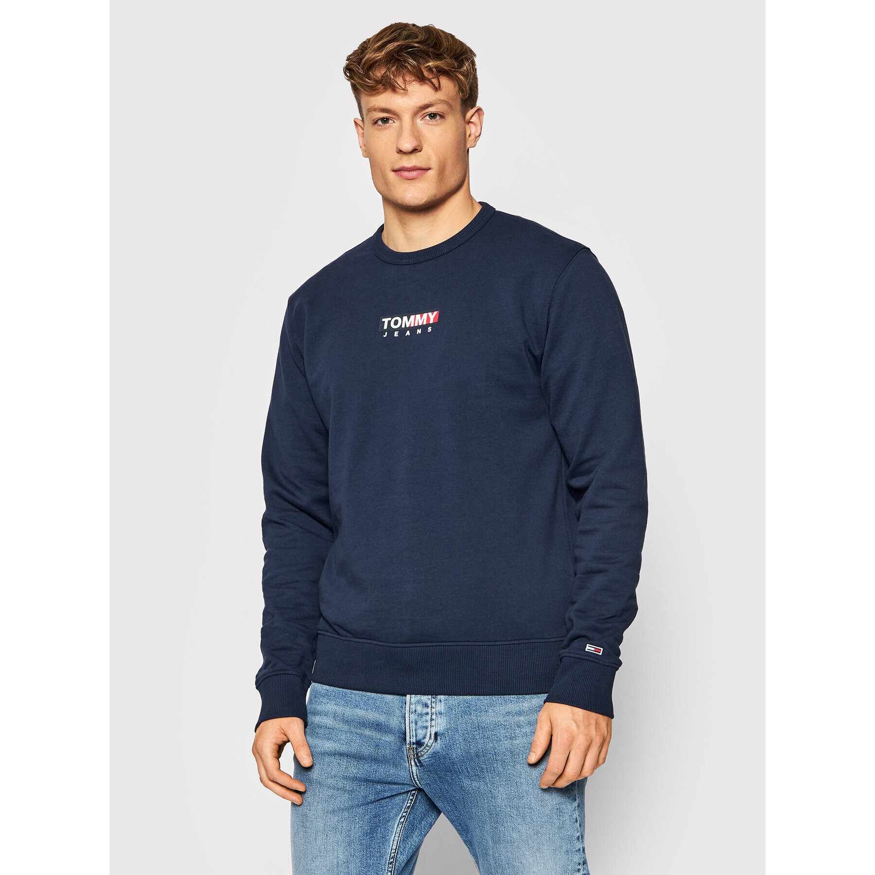 Tommy Jeans Mikina Entry Graphic DM0DM11627 Tmavomodrá Regular Fit - Pepit.cz