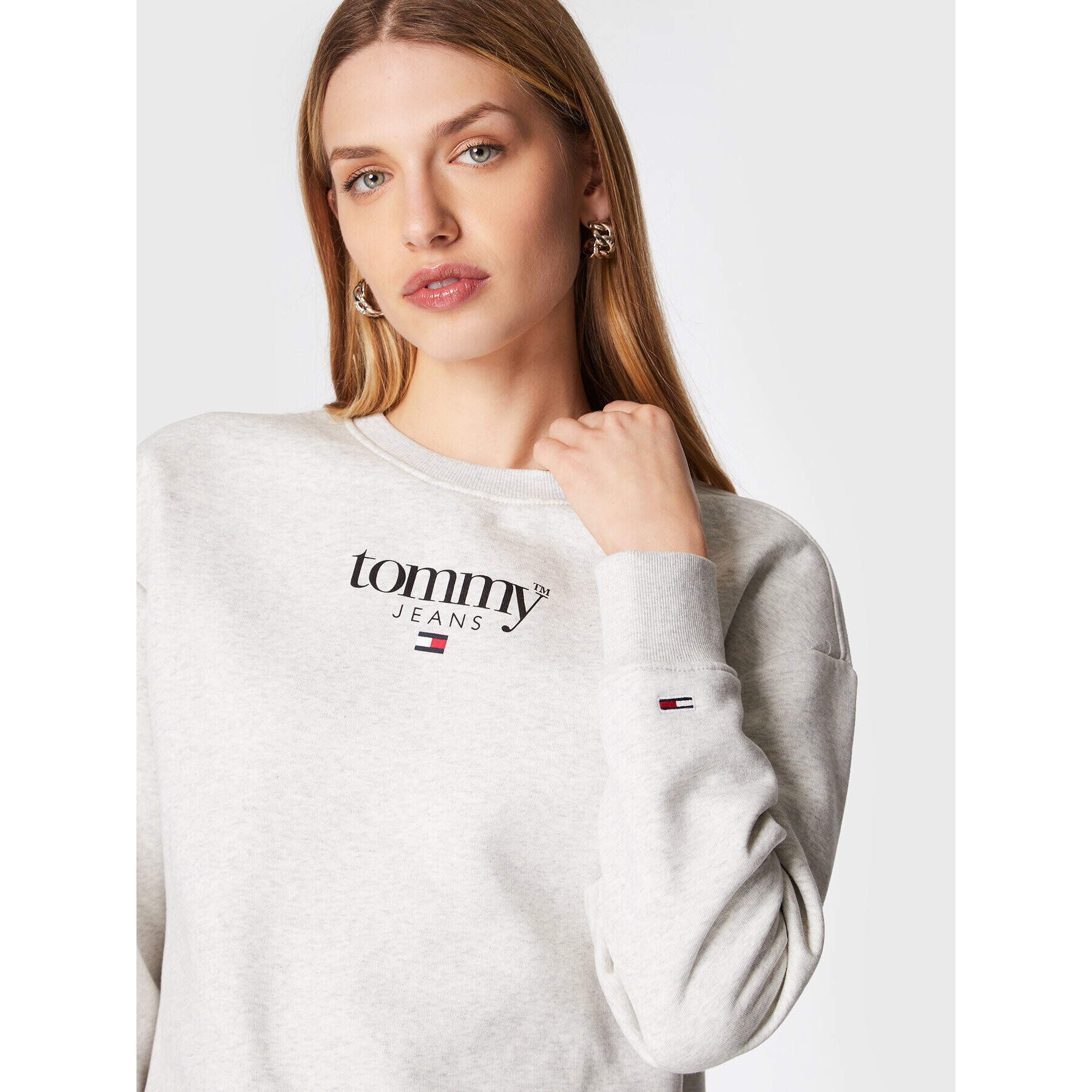 Tommy Jeans Mikina Essential DW0DW14325 Šedá Relaxed Fit - Pepit.cz