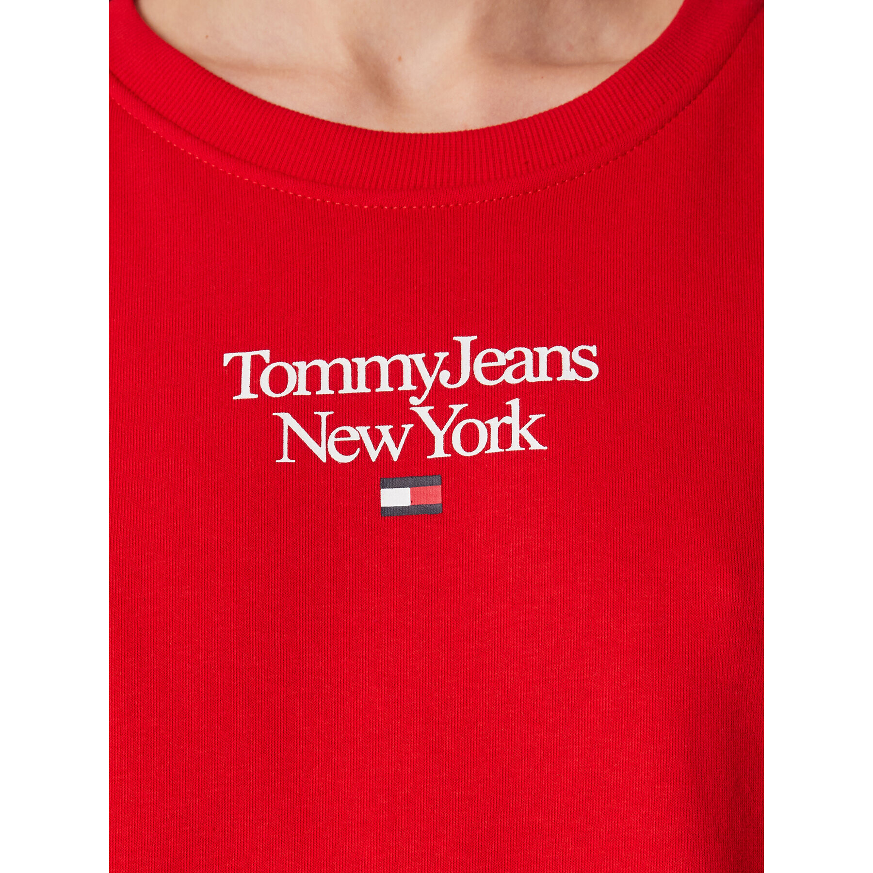 Tommy Jeans Mikina Essential DW0DW14851 Červená Regular Fit - Pepit.cz