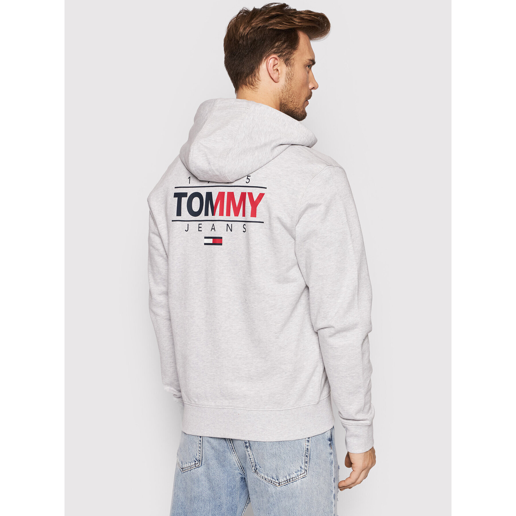 Tommy Jeans Mikina Essential Graphic DM0DM11629 Šedá Regular Fit - Pepit.cz