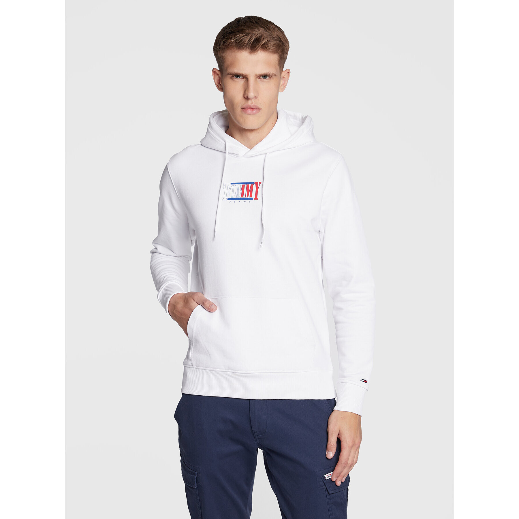 Tommy Jeans Mikina Essential Graphic DM0DM15006 Bílá Regular Fit - Pepit.cz