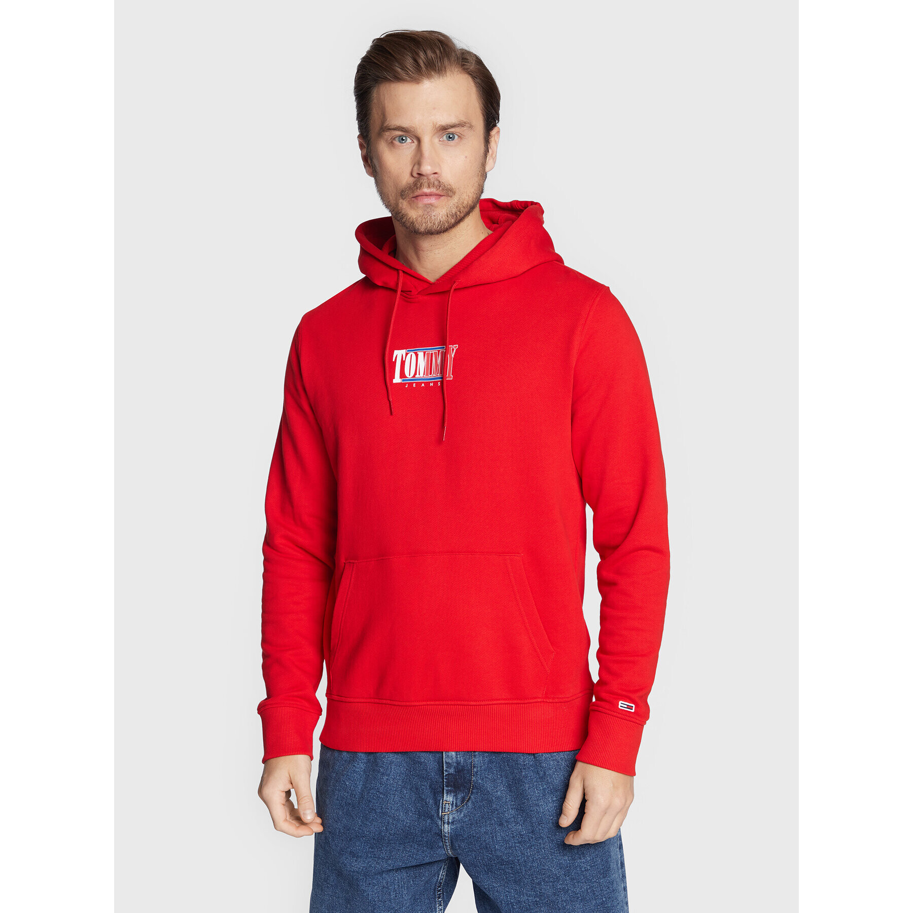 Tommy Jeans Mikina Essential Graphic DM0DM15006 Červená Regular Fit - Pepit.cz