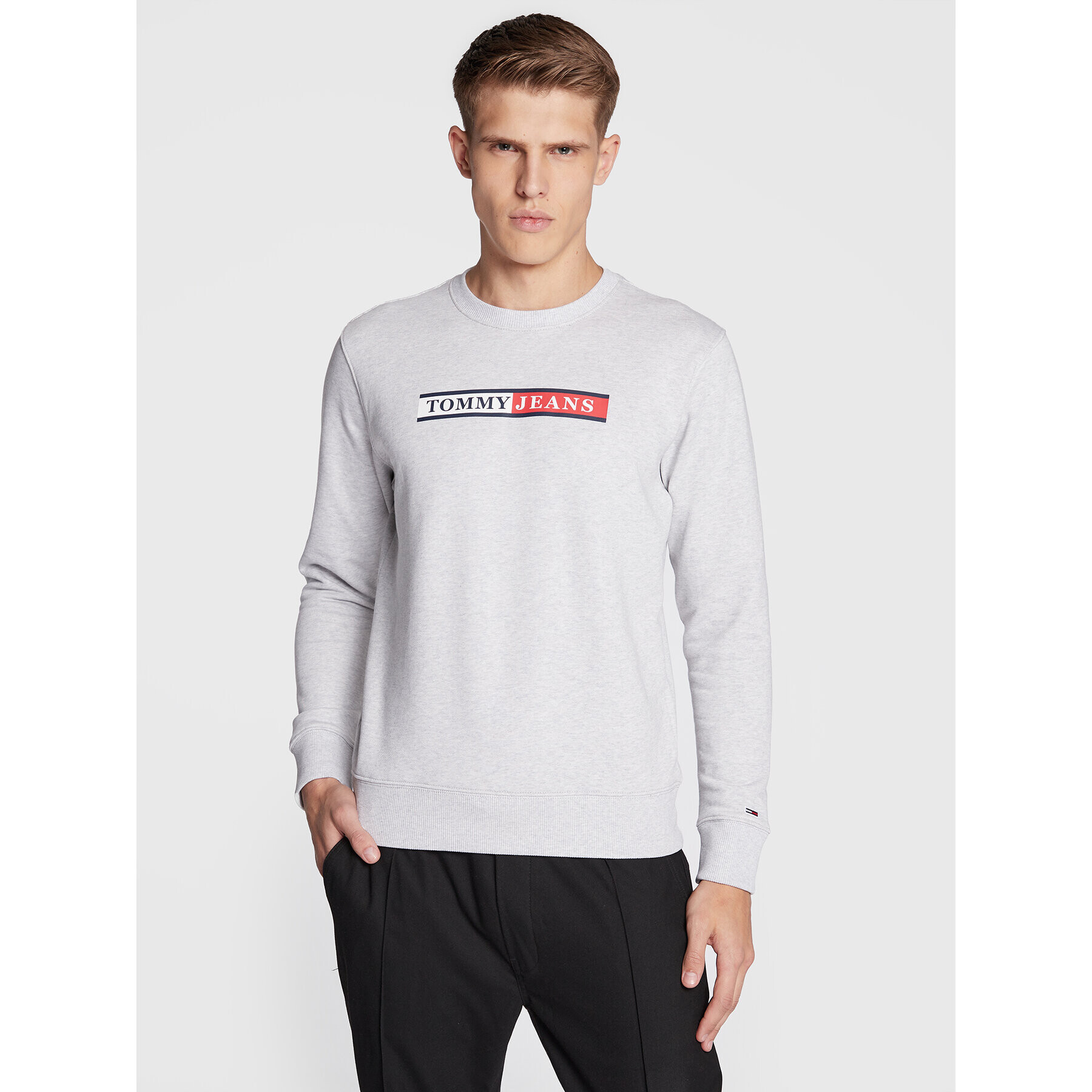 Tommy Jeans Mikina Essential Graphic DM0DM15007 Šedá Regular Fit - Pepit.cz