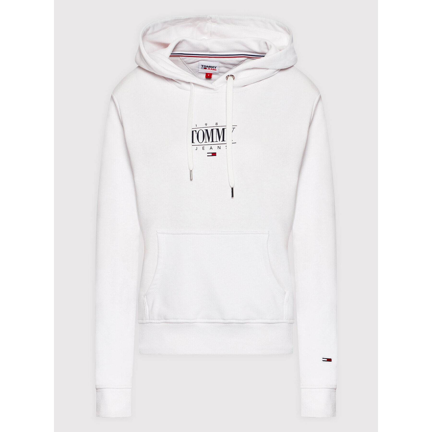 Tommy Jeans Mikina Essential Logo DW0DW11049 Bílá Regular Fit - Pepit.cz