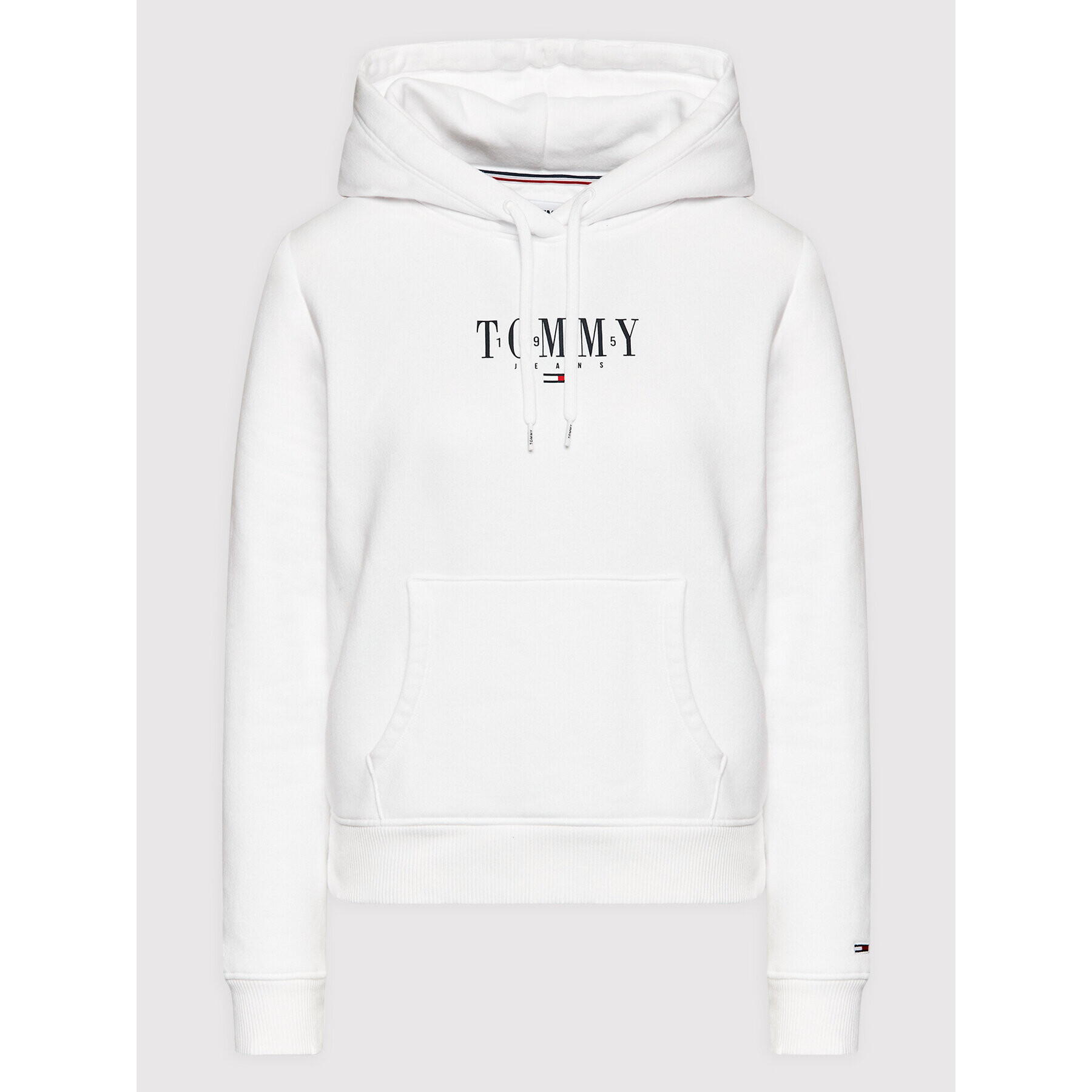 Tommy Jeans Mikina Essential Logo DW0DW12723 Bílá Regular Fit - Pepit.cz