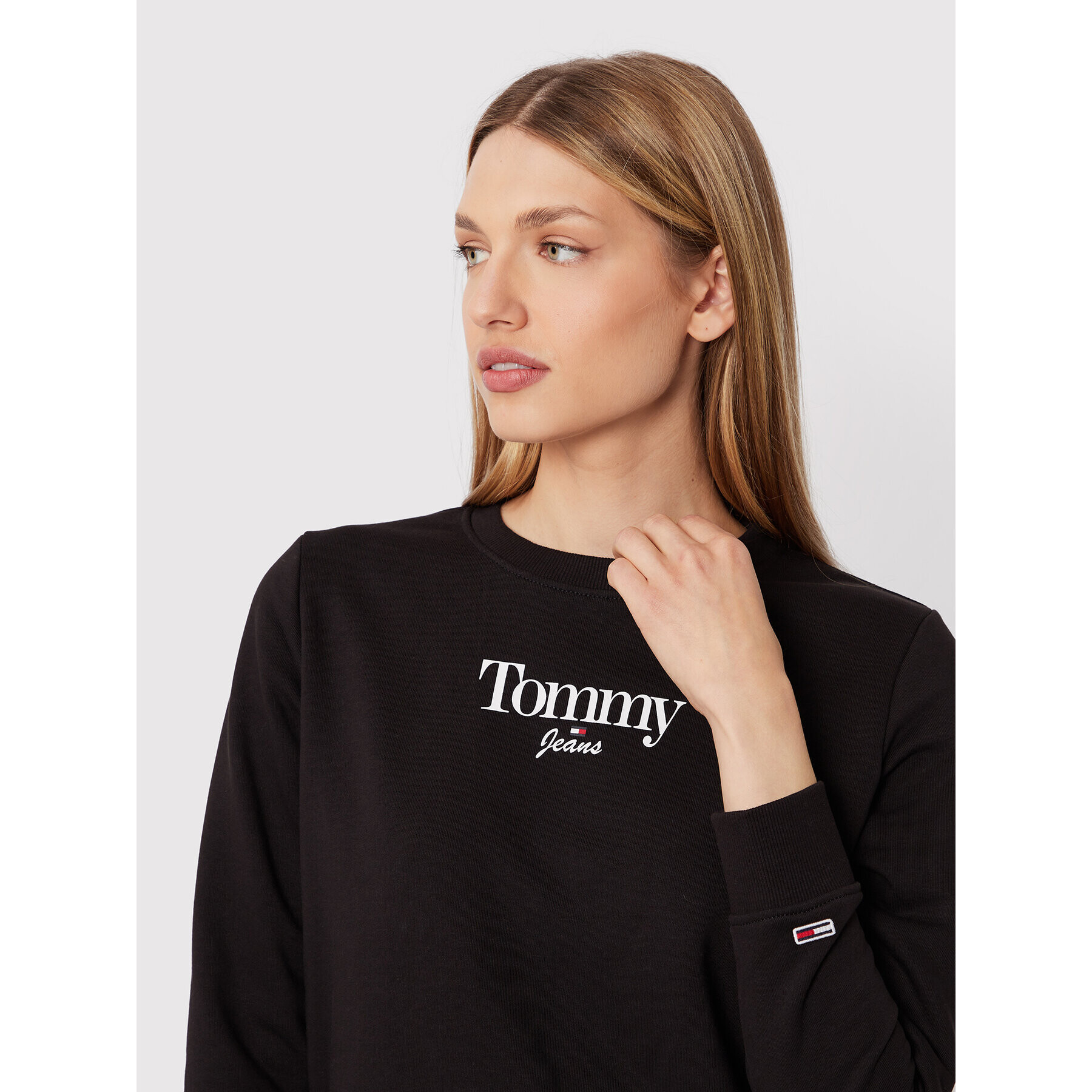 Tommy Jeans Mikina Essential Logo DW0DW13574 Černá Regular Fit - Pepit.cz