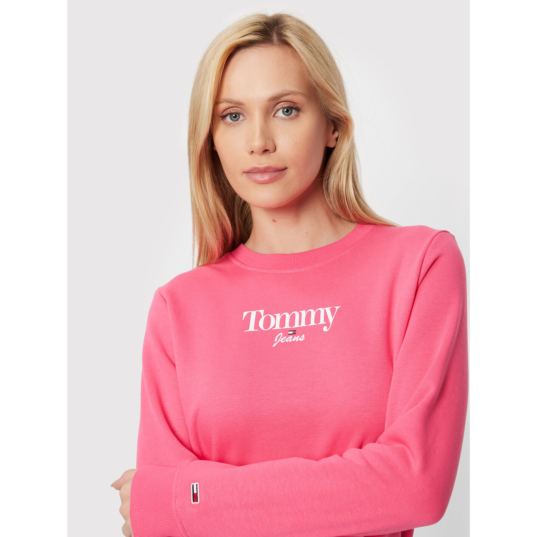 Tommy Jeans Mikina Essential Logo DW0DW13574 Růžová Regular Fit - Pepit.cz