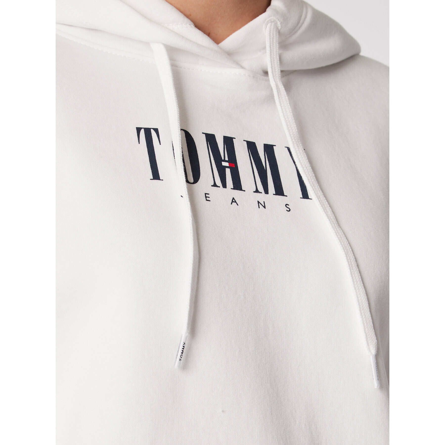 Tommy Jeans Mikina Essential Logo DW0DW14327 Bílá Relaxed Fit - Pepit.cz